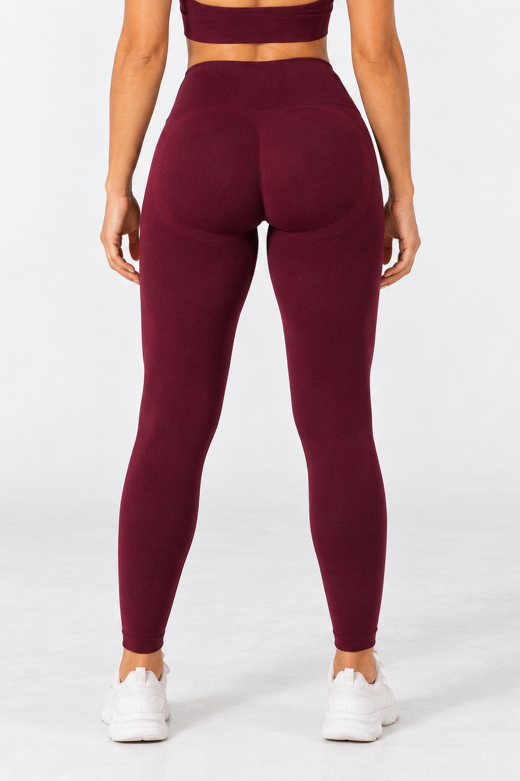 Vişne LineContour Büzgülü Yüksek Bel Seamless Push Up Spor Kadın Tayt