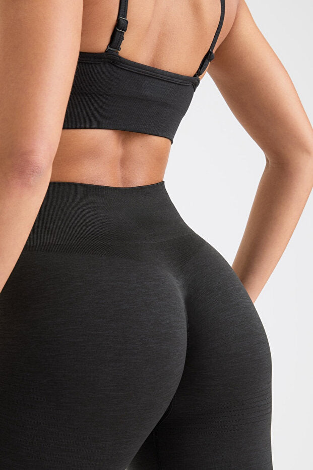 TLA Antrasit Kalçası Büzgülü Kalça Şekillendirici Push Up Kadın Spor Tayt