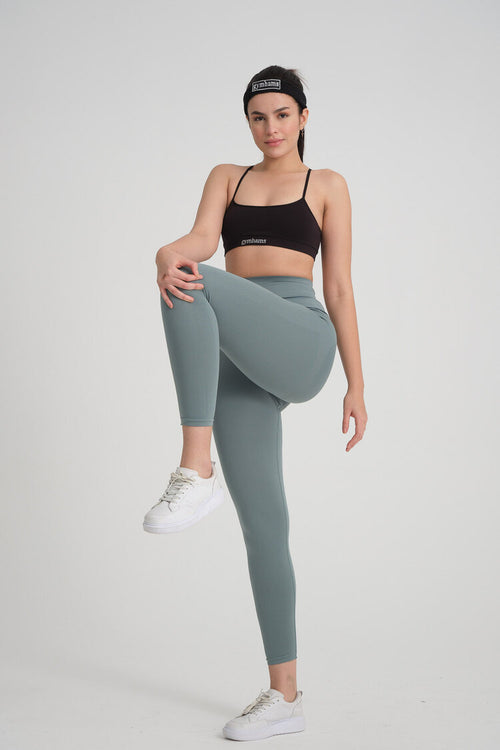 DROP Su Yeşili Büzgülü ve Push Up Tayt