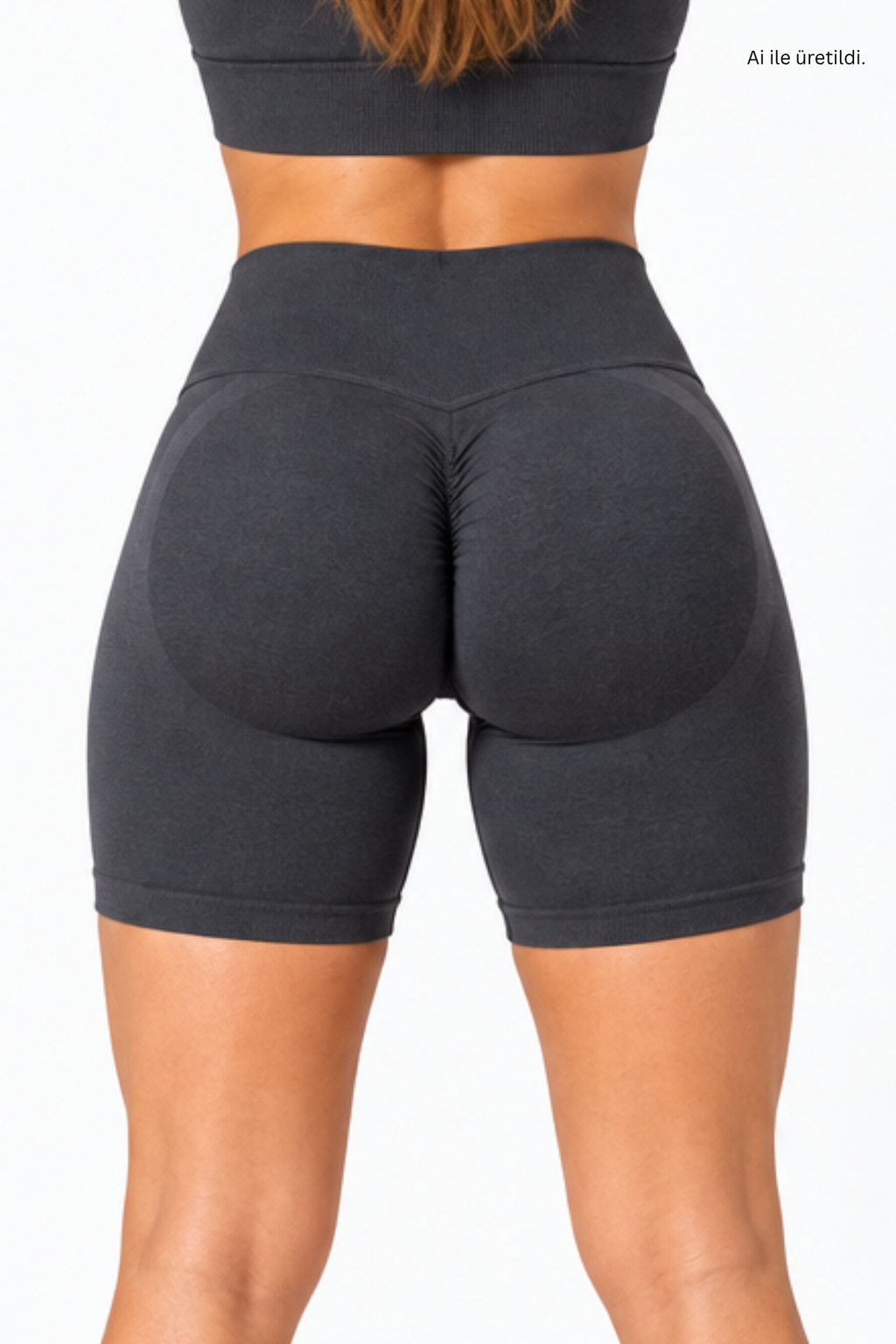 Füme LineContour Büzgülü Biker Şort Yüksek Bel ve Push Up