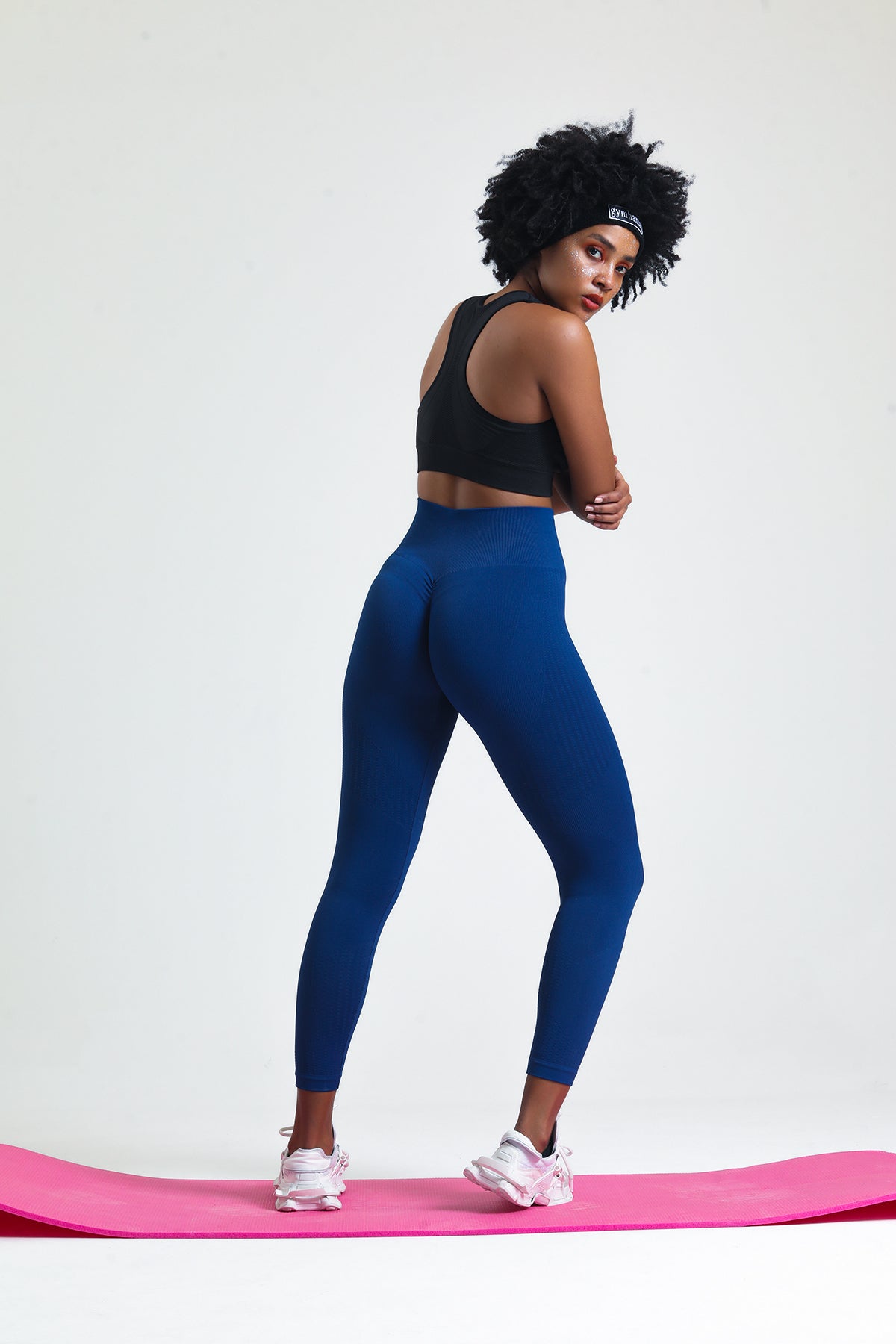 Sydney (Saks Mavi) Kalçası Büzgülü Kalça Şekillendirici Push Up Kadın Spor Tayt