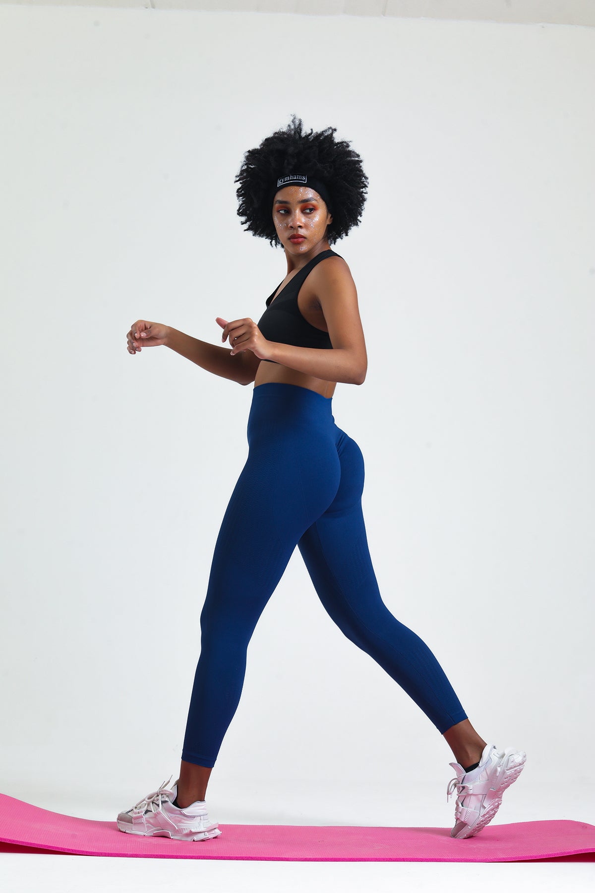 Sydney (Saks Mavi) Kalçası Büzgülü Kalça Şekillendirici Push Up Kadın Spor Tayt