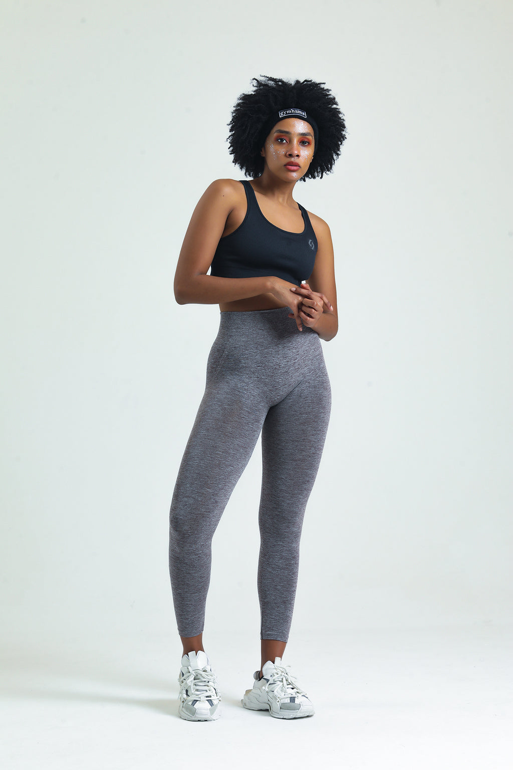 OA Serisi Gri Kırçıllı Kalçası Büzgülü Push Up Kalça Şekillendirici Seamless Scrunch Likralı Spor  Kadın Tayt