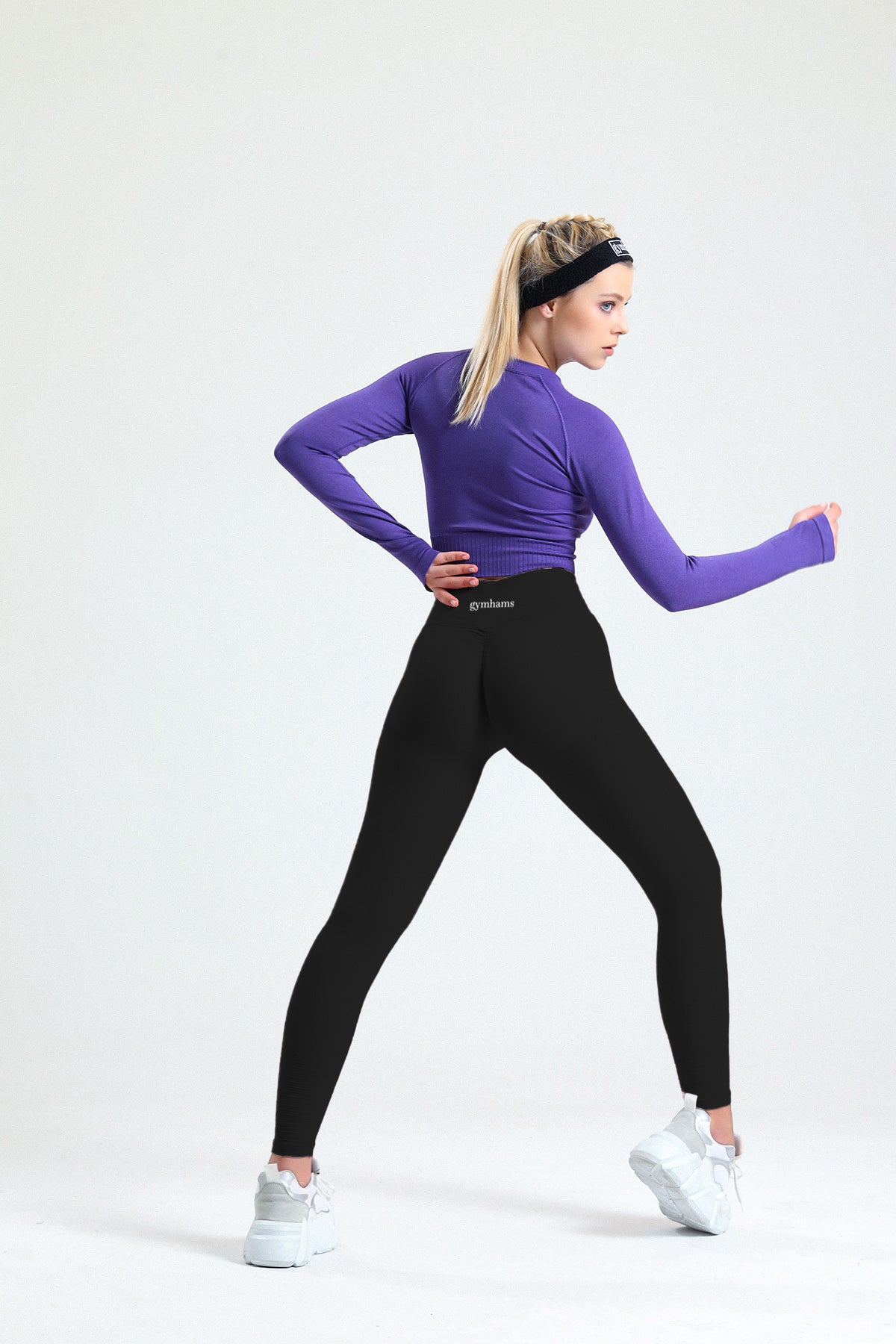 Oceans Siyah Kalçası Büzgülü Kalça Şekillendirici Push Up Kadın Spor Tayt