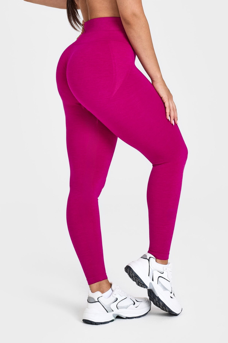 OA Serisi Pembe Kalçası Büzgülü Push Up Kalça Şekillendirici Seamless Scrunch Likralı Spor  Kadın Tayt