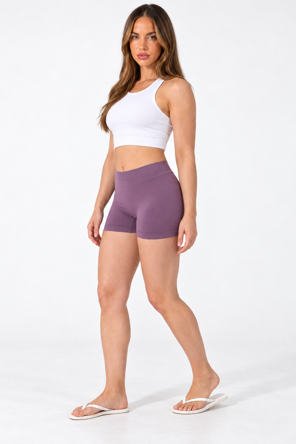 Eflatun Dikişsiz Seamless Kadın Basic Boxer Külot