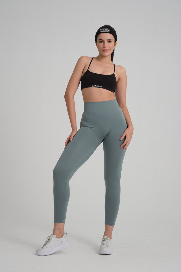 DROP Su Yeşili Büzgülü ve Push Up Tayt