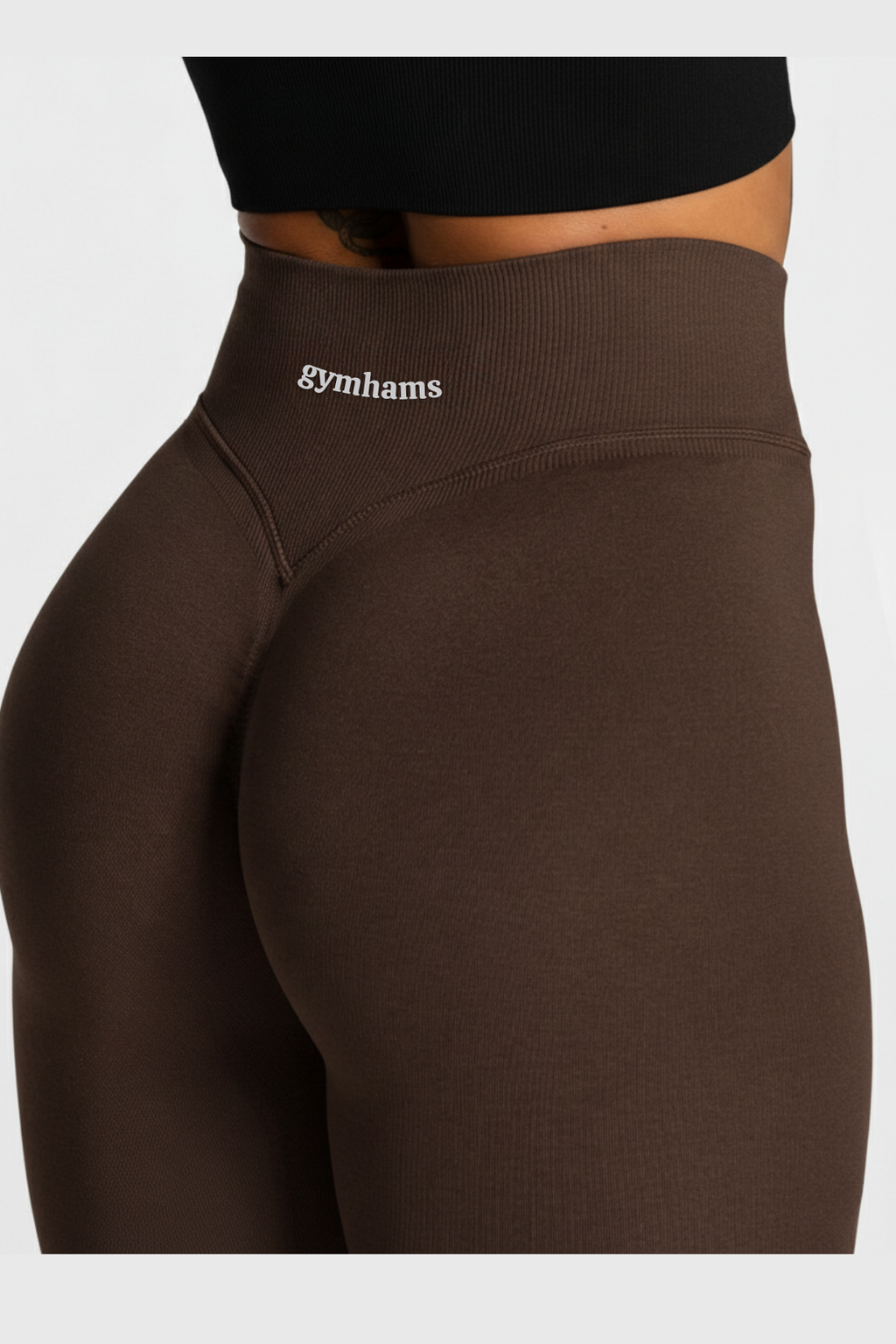 Kahve Venüs-V Shape Serisi Kalçası Büzgülü Yüksek Bel Kalça Şekillendirici Push Up Kadın Spor Tayt