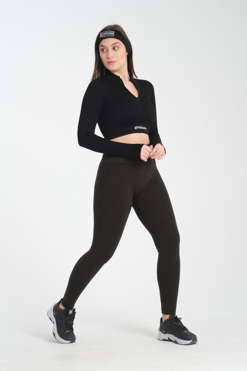 OA Serisi Kahve Kırçıllı Kalçası Büzgülü Push Up Kalça Şekillendirici Seamless Scrunch Likralı Spor  Kadın Tayt