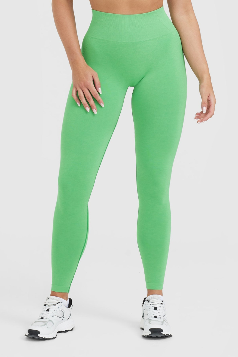 OA Serisi Neon Yeşil Kalçası Büzgülü Push Up Kalça Şekillendirici Seamless Scrunch Likralı Spor  Kadın Tayt