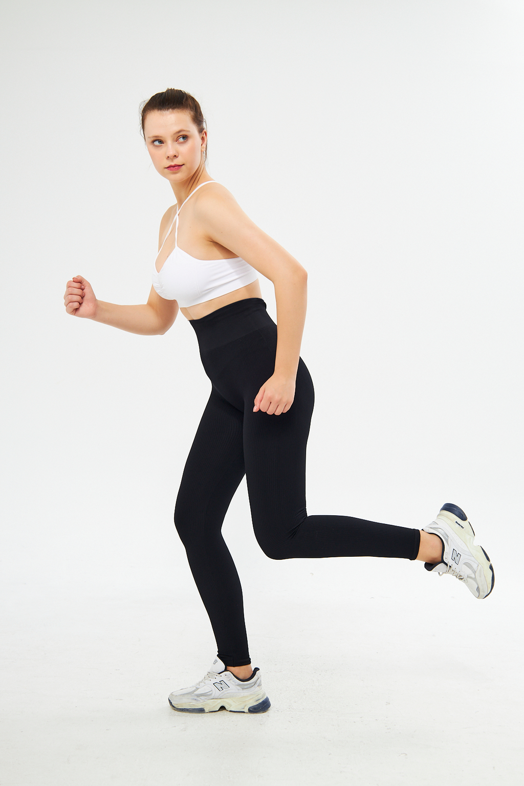 Siyah Kalçası Büzgülü Premium Fitilli  Ekstra Push Up Yüksek Bel Esnek Toparlayıcı Kadın Spor Tayt