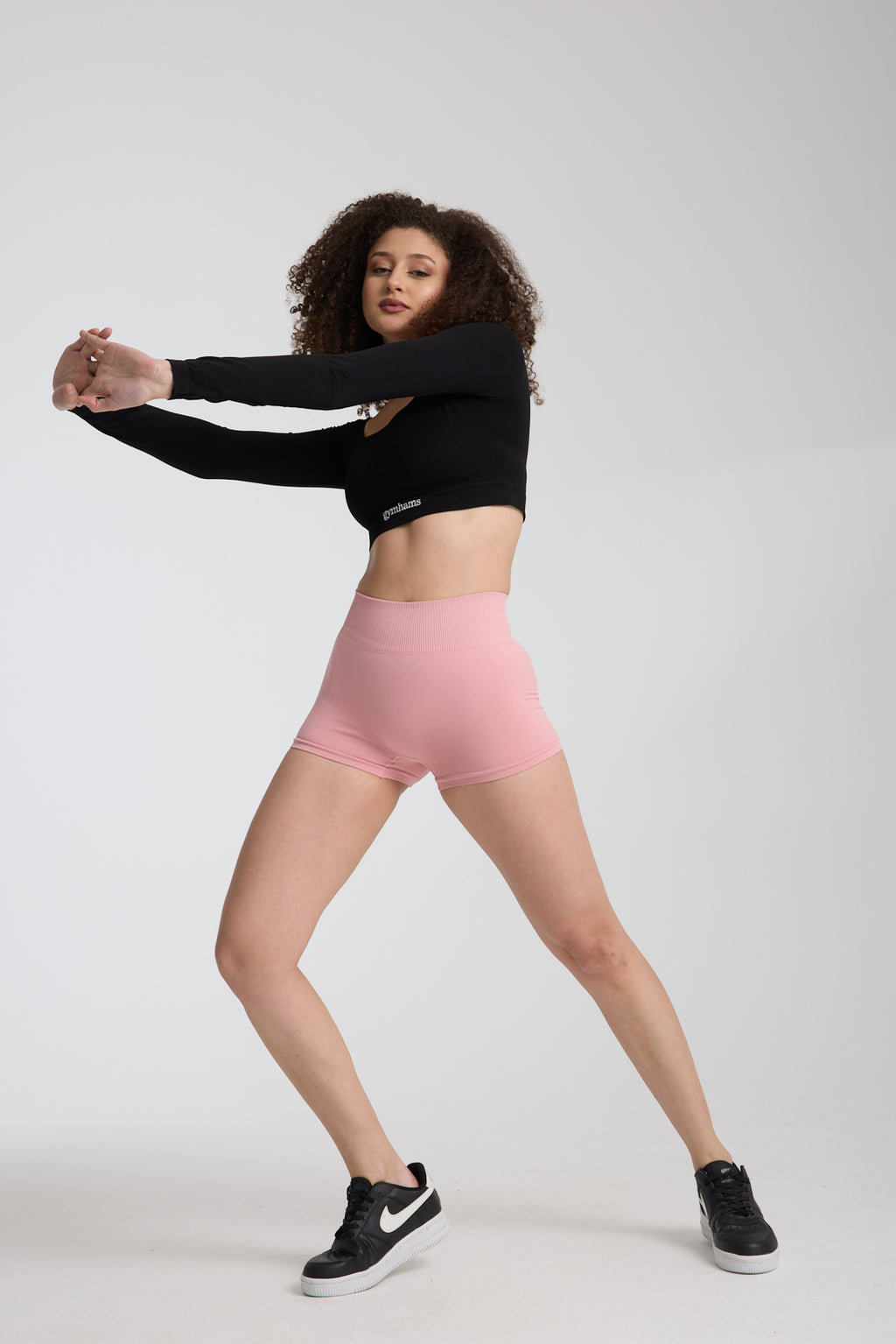 Gymhams Drop Pembe Kalça Büzgülü Süper Mini Şort