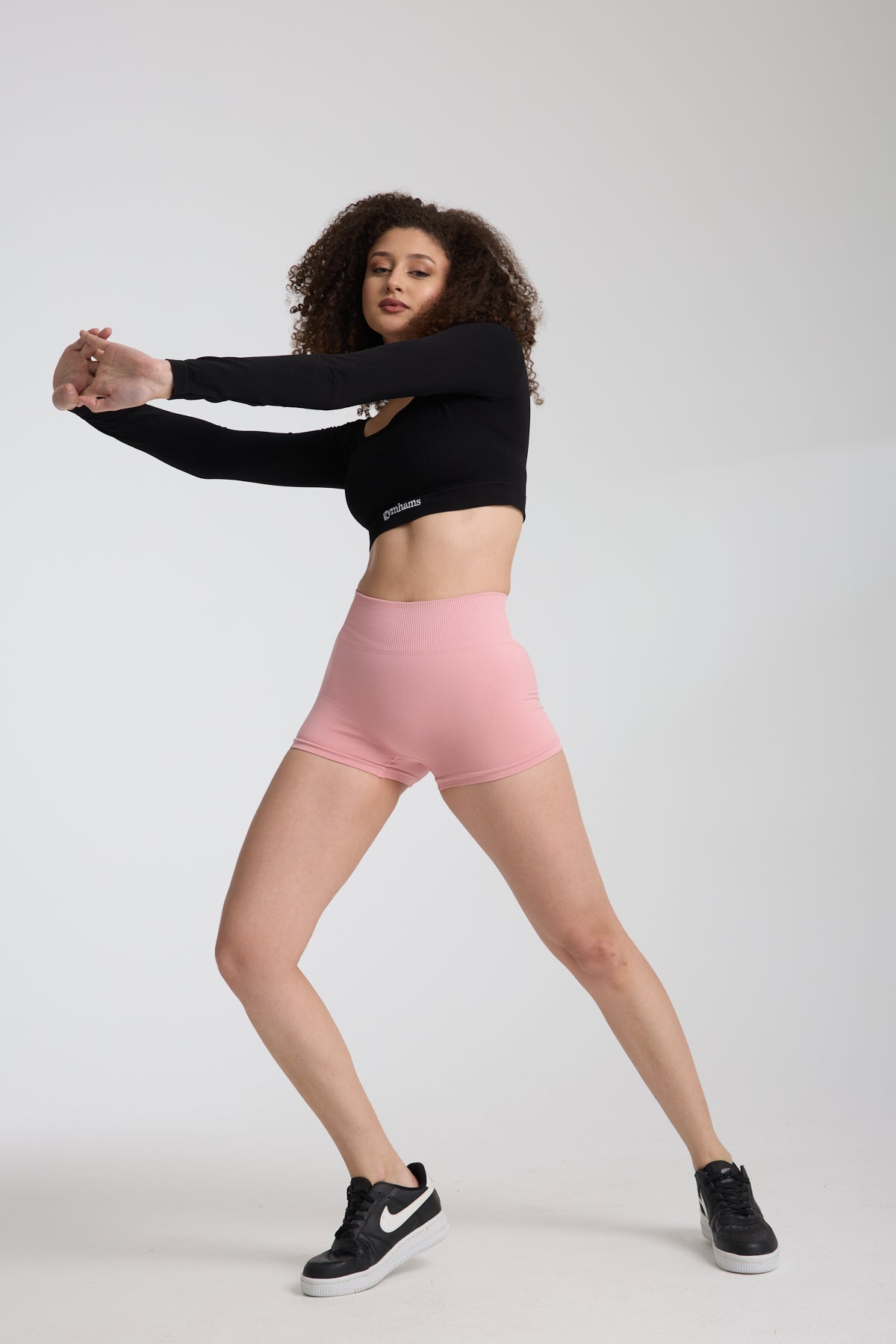 Gymhams Drop Pembe Kalça Büzgülü Süper Mini Şort