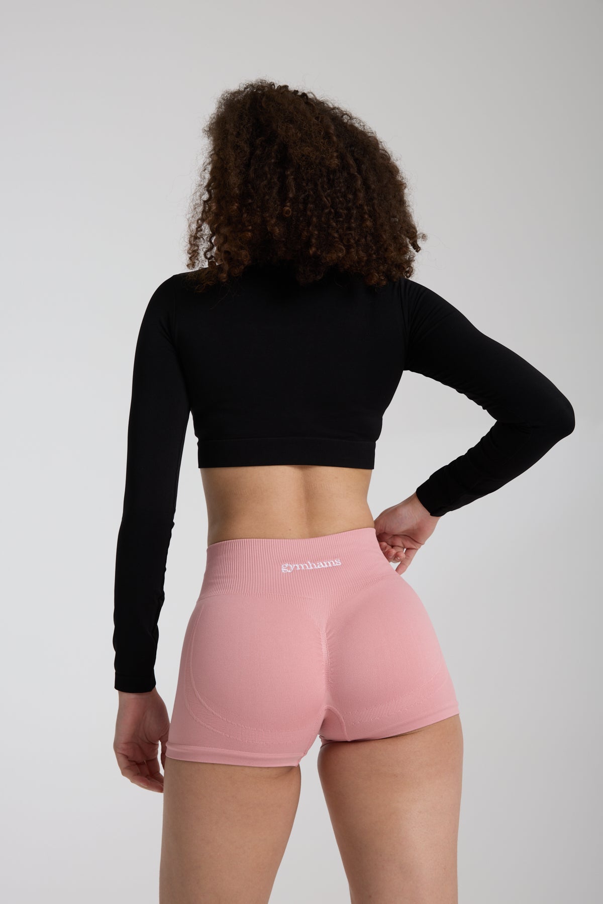 Gymhams Drop Pembe Kalça Büzgülü Süper Mini Şort