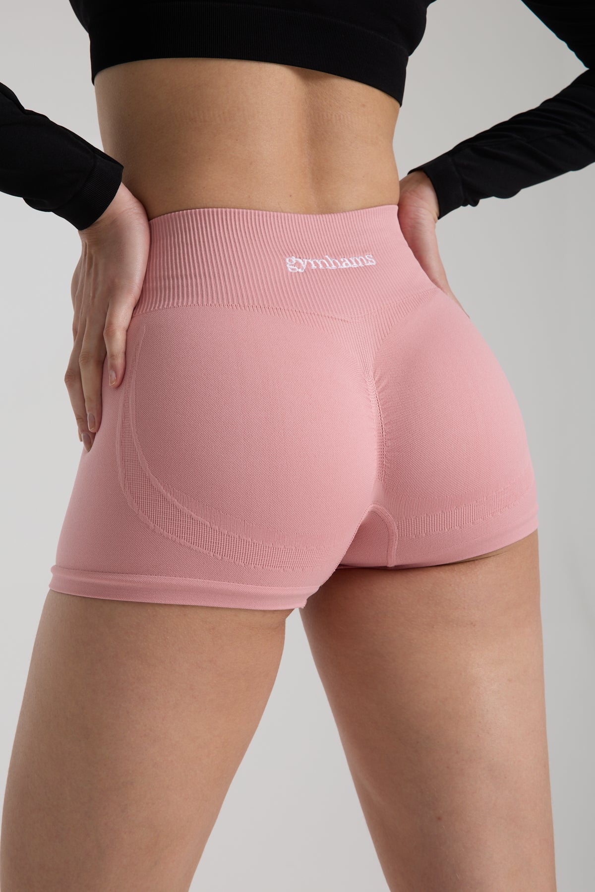 Gymhams Drop Pembe Kalça Büzgülü Süper Mini Şort