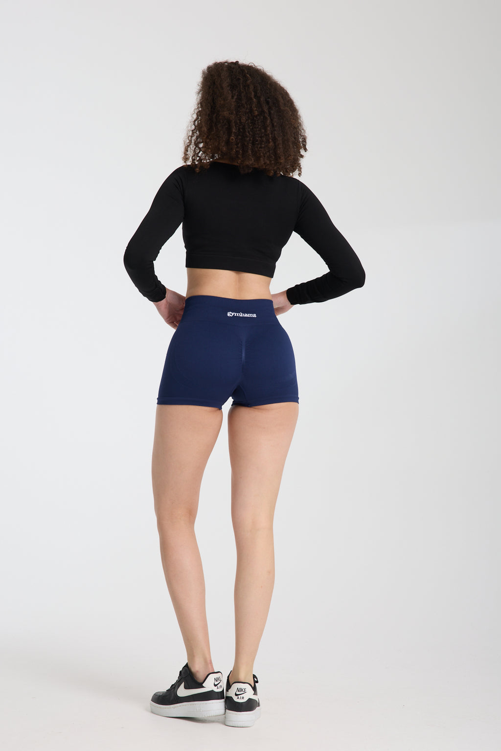 Gymhams Drop Lacivert Kalça Büzgülü Süper Mini Şort