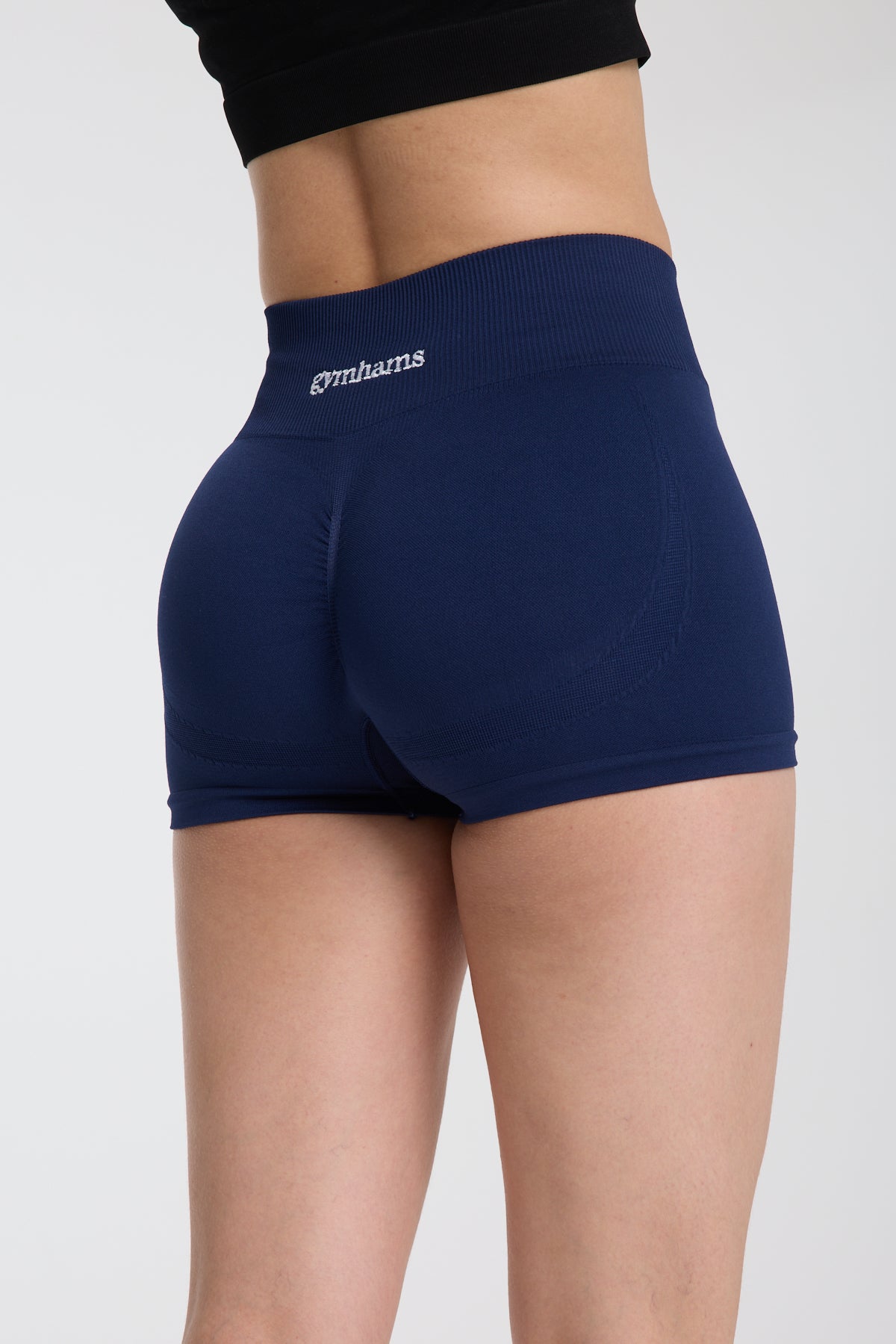 Gymhams Drop Lacivert Kalça Büzgülü Süper Mini Şort