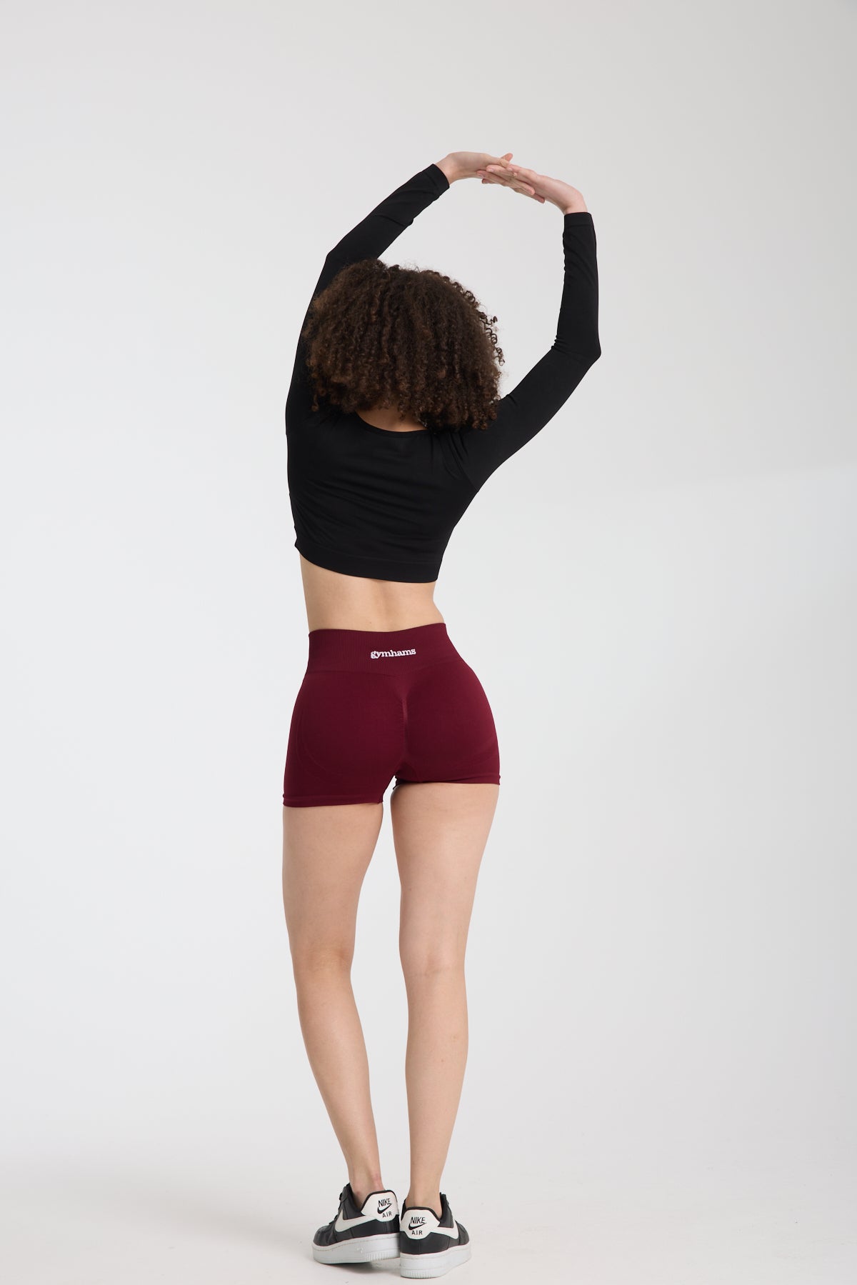 Gymhams Drop Bordo Kalça Büzgülü Süper Mini Şort