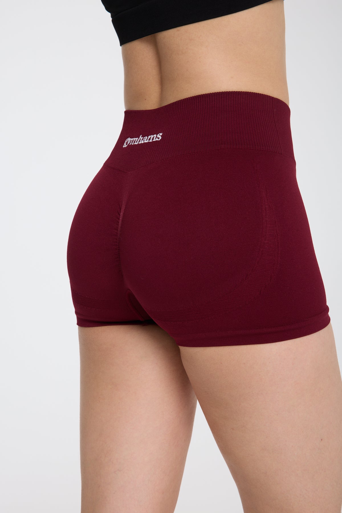 Gymhams Drop Bordo Kalça Büzgülü Süper Mini Şort