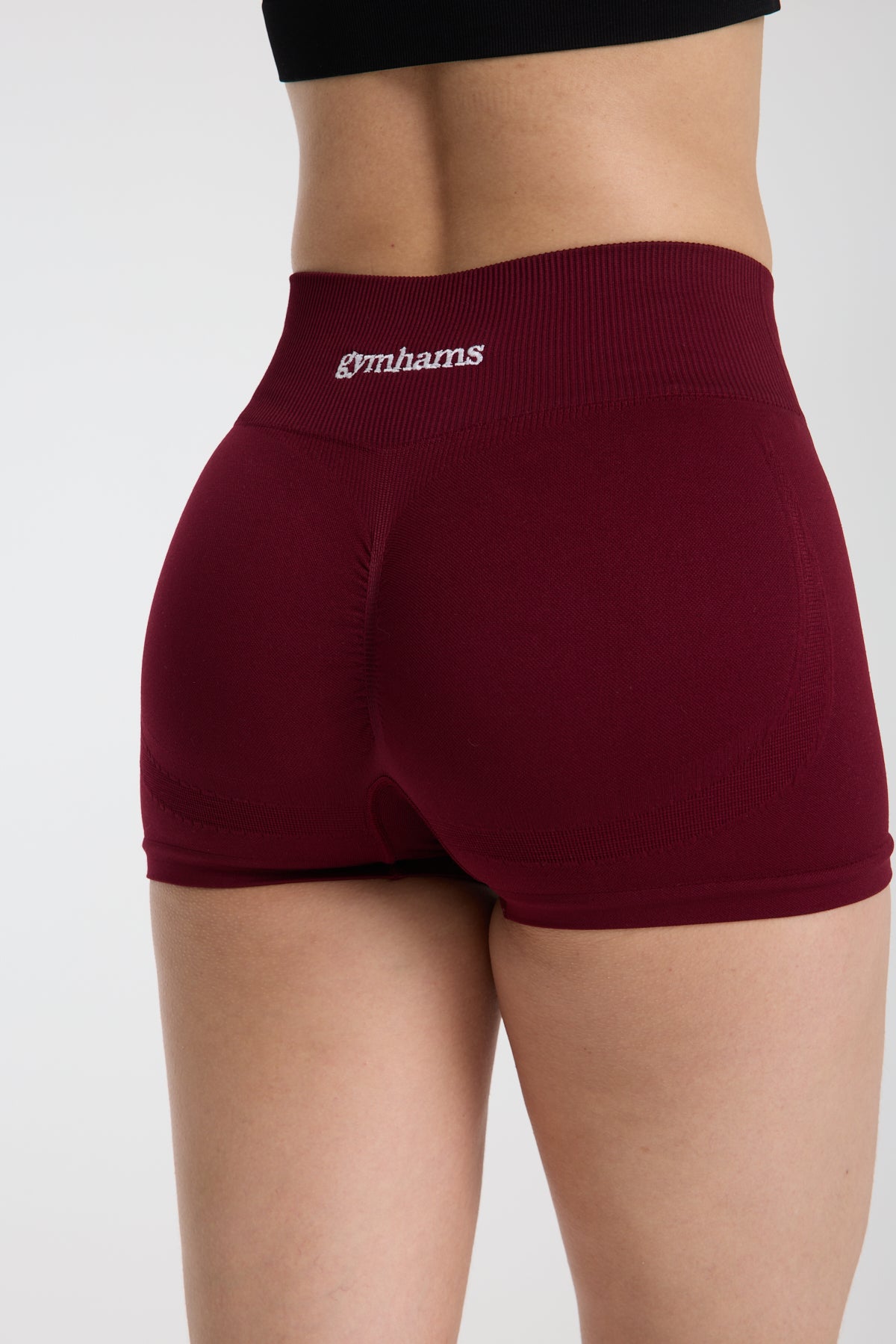 Gymhams Drop Bordo Kalça Büzgülü Süper Mini Şort