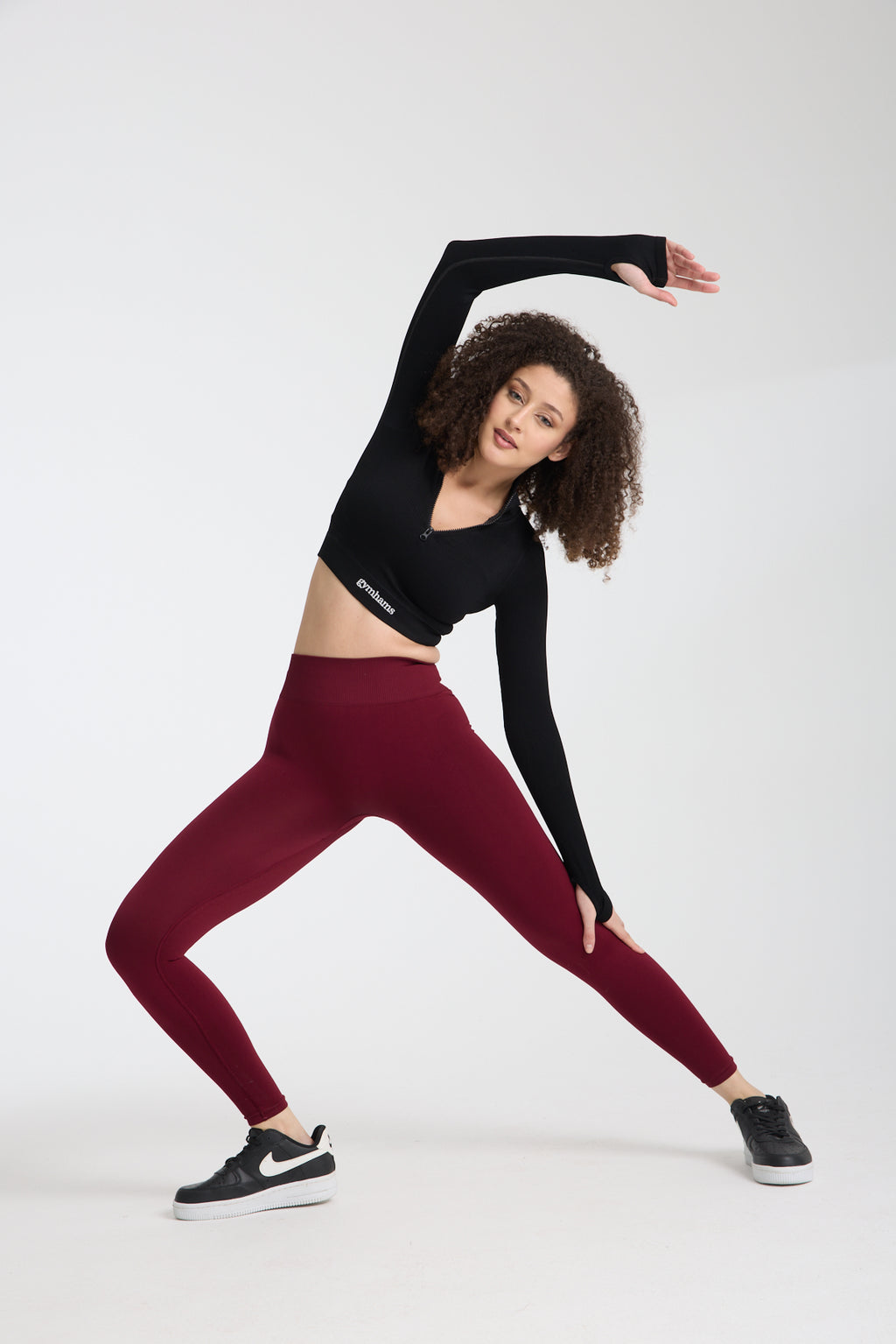 Drop Serisi Bordo Kalçası Büzgülü Kalça Şekillendirici Push Up Kadın Spor Tayt