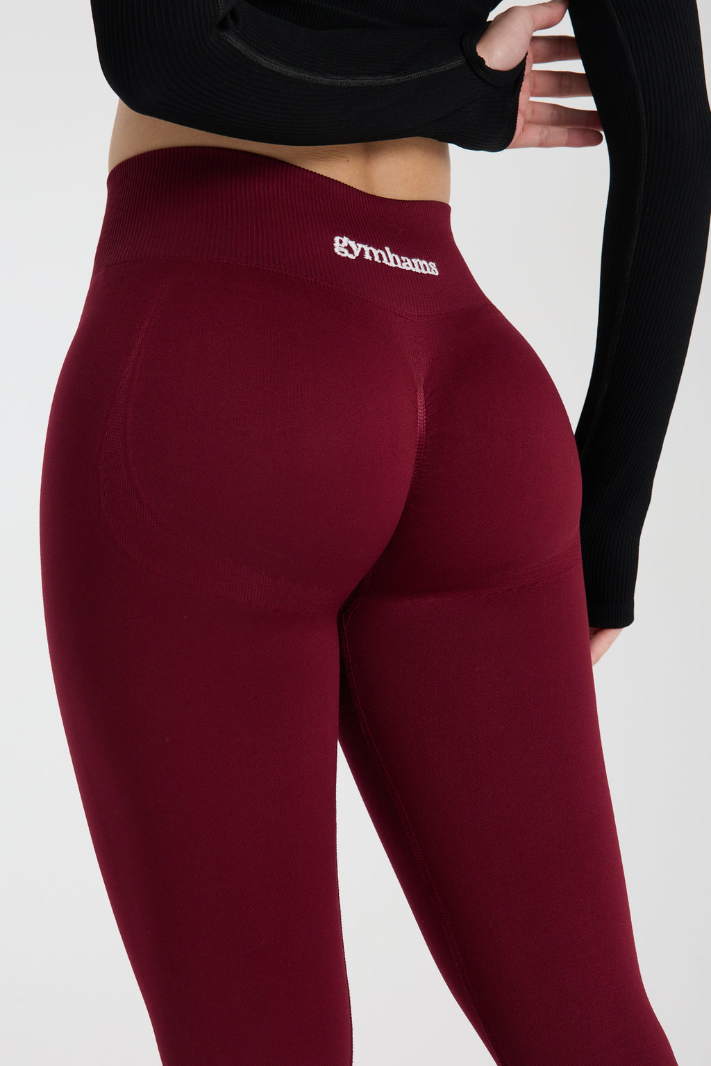 Drop Serisi Bordo Kalçası Büzgülü Kalça Şekillendirici Push Up Kadın Spor Tayt