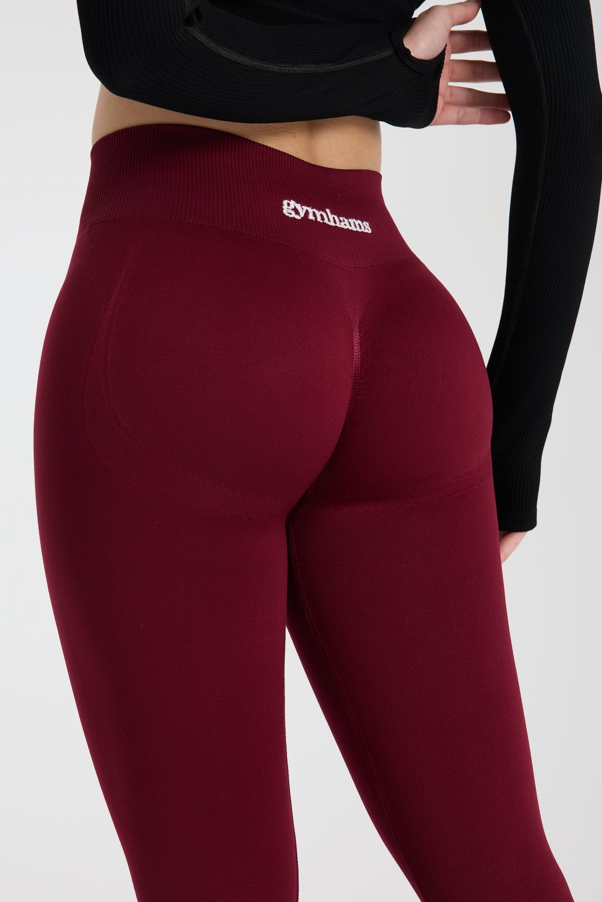 Drop Serisi Bordo Kalçası Büzgülü Kalça Şekillendirici Push Up Kadın Spor Tayt