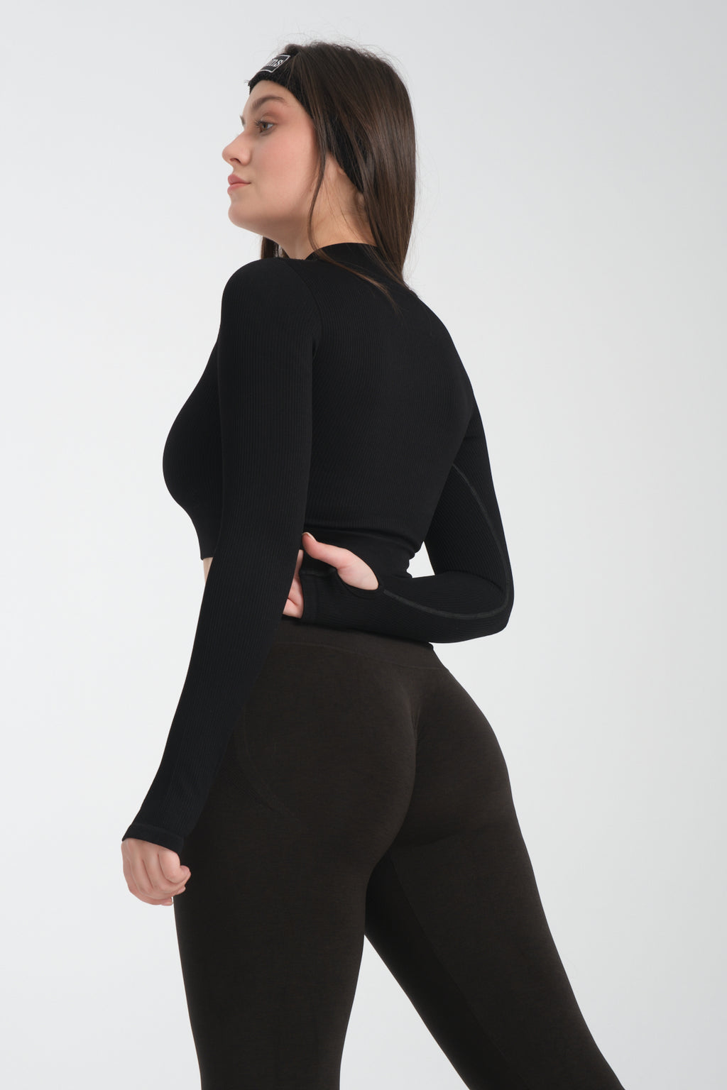 OA Serisi Kahve Kırçıllı Kalçası Büzgülü Push Up Kalça Şekillendirici Seamless Scrunch Likralı Spor  Kadın Tayt