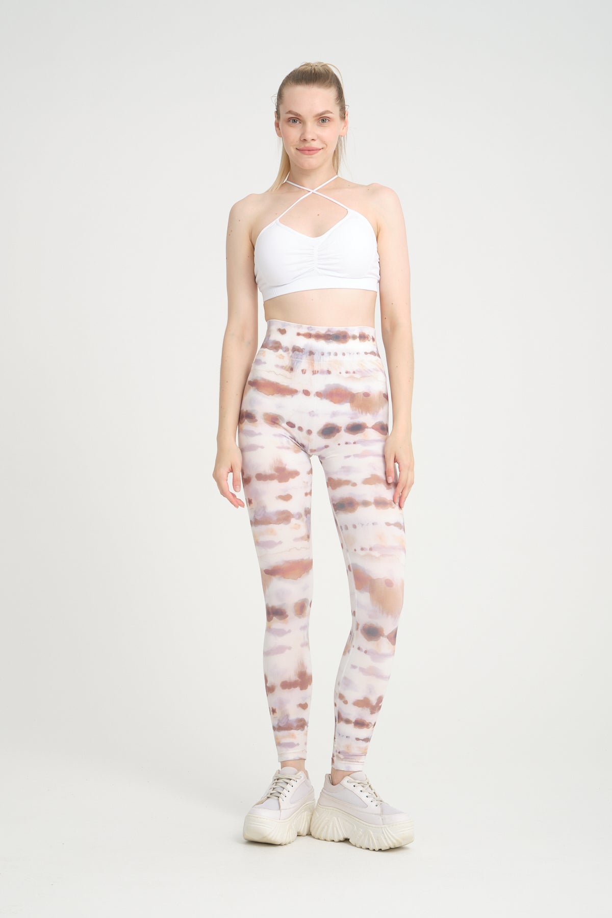 Batik Cookie Kalçası Büzgülü Push Up Spor Kadın Tayt