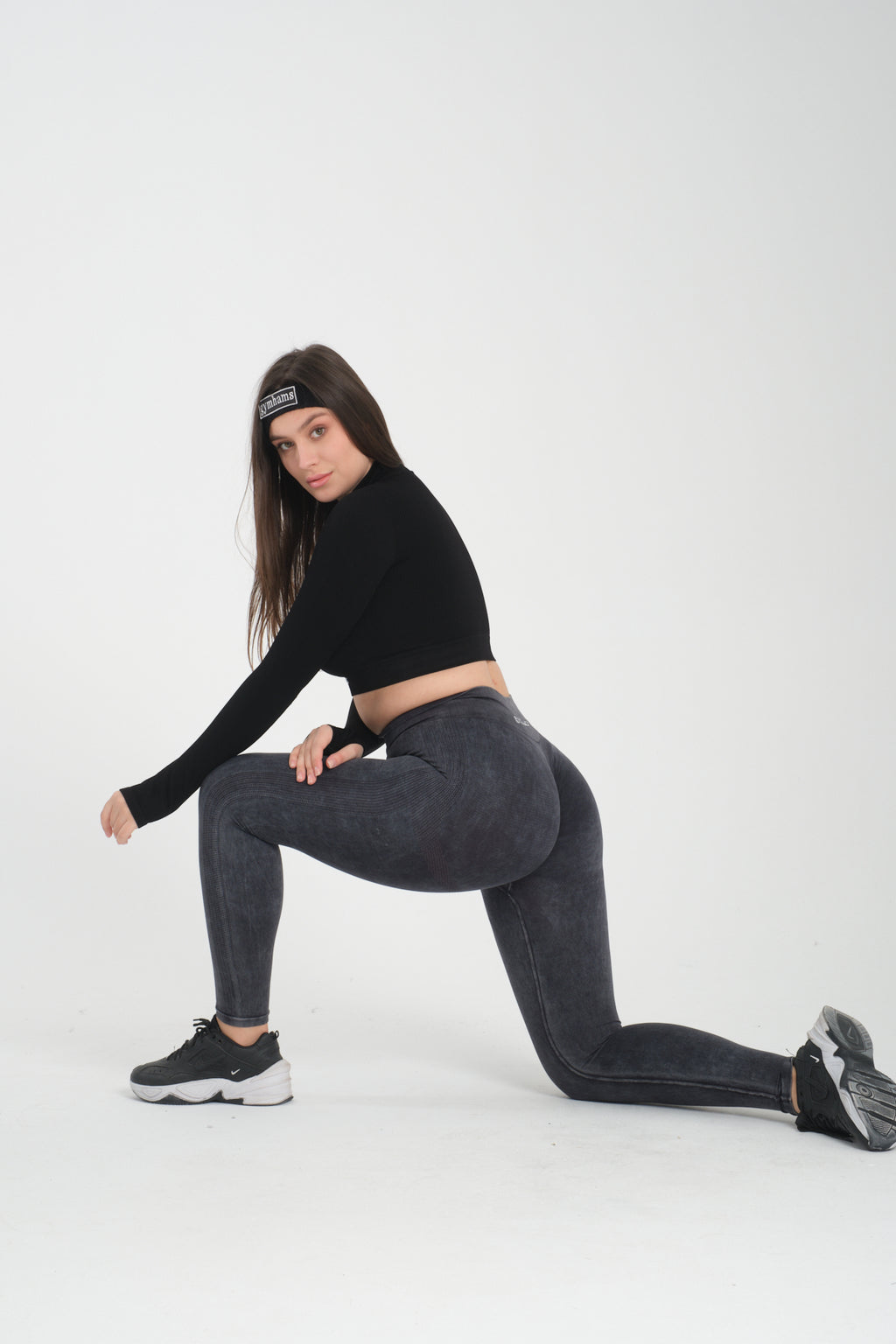 Drop Serisi Asit Yıkama Kalçası Büzgülü Kalça Şekillendirici Push Up Kadın Spor Tayt