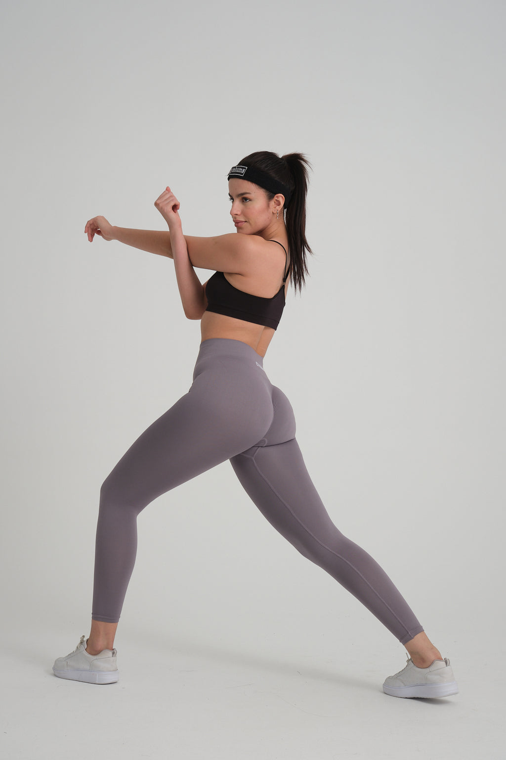 Drop Serisi Vizon/Füme Kalçası Büzgülü Kalça Şekillendirici Push Up Kadın Spor Tayt