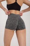 Gymhams Drop Gri-Melanj Kalça Büzgülü Süper Mini Şort