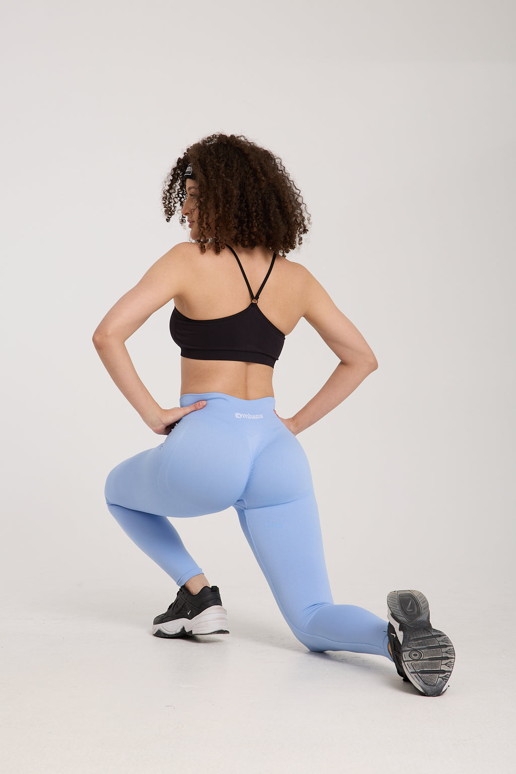 Drop Serisi Bebek Mavi Kalçası Büzgülü Kalça Şekillendirici Push Up Kadın Spor Tayt