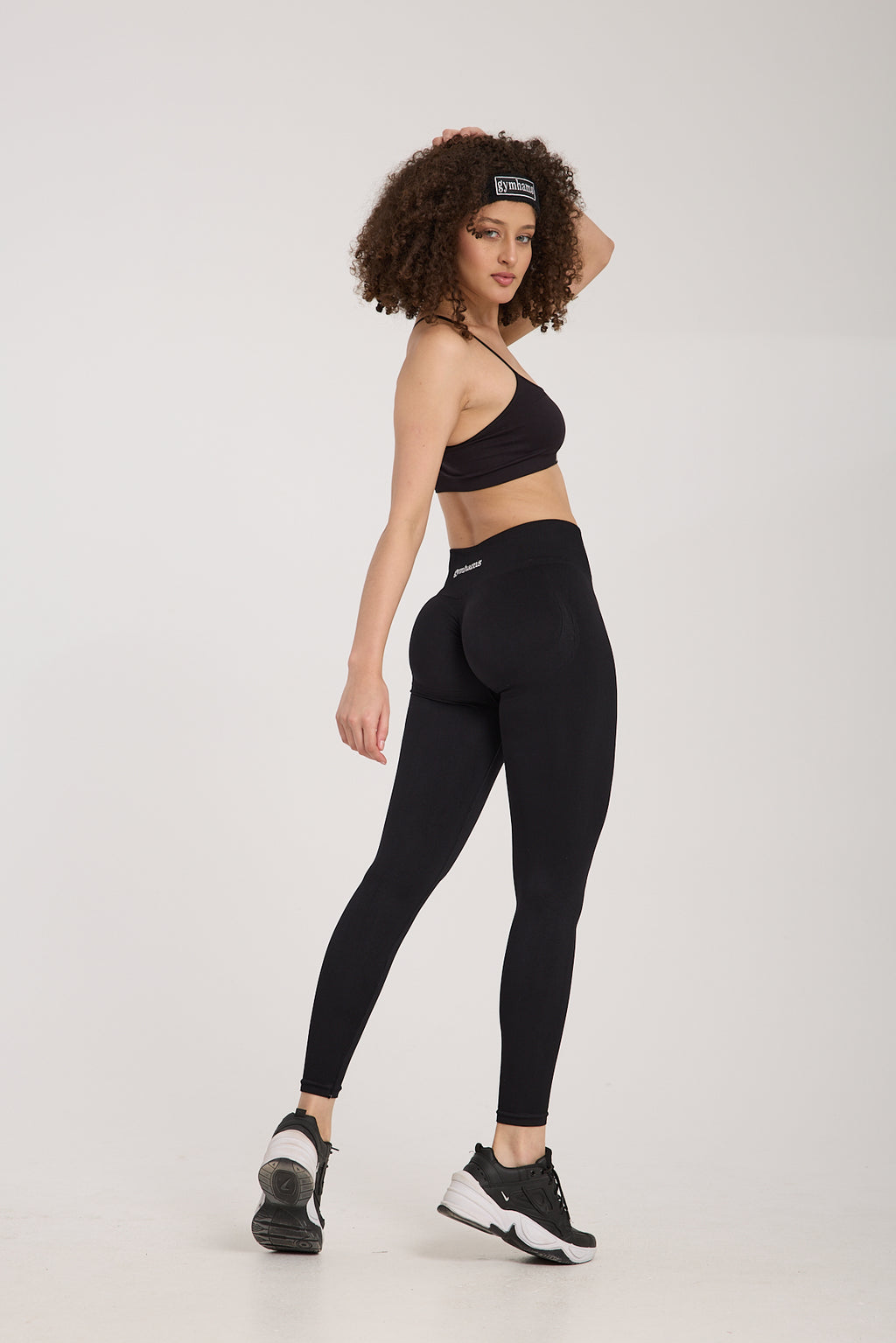 Drop Serisi Siyah Kalçası Büzgülü Kalça Şekillendirici Push Up Kadın Spor Tayt