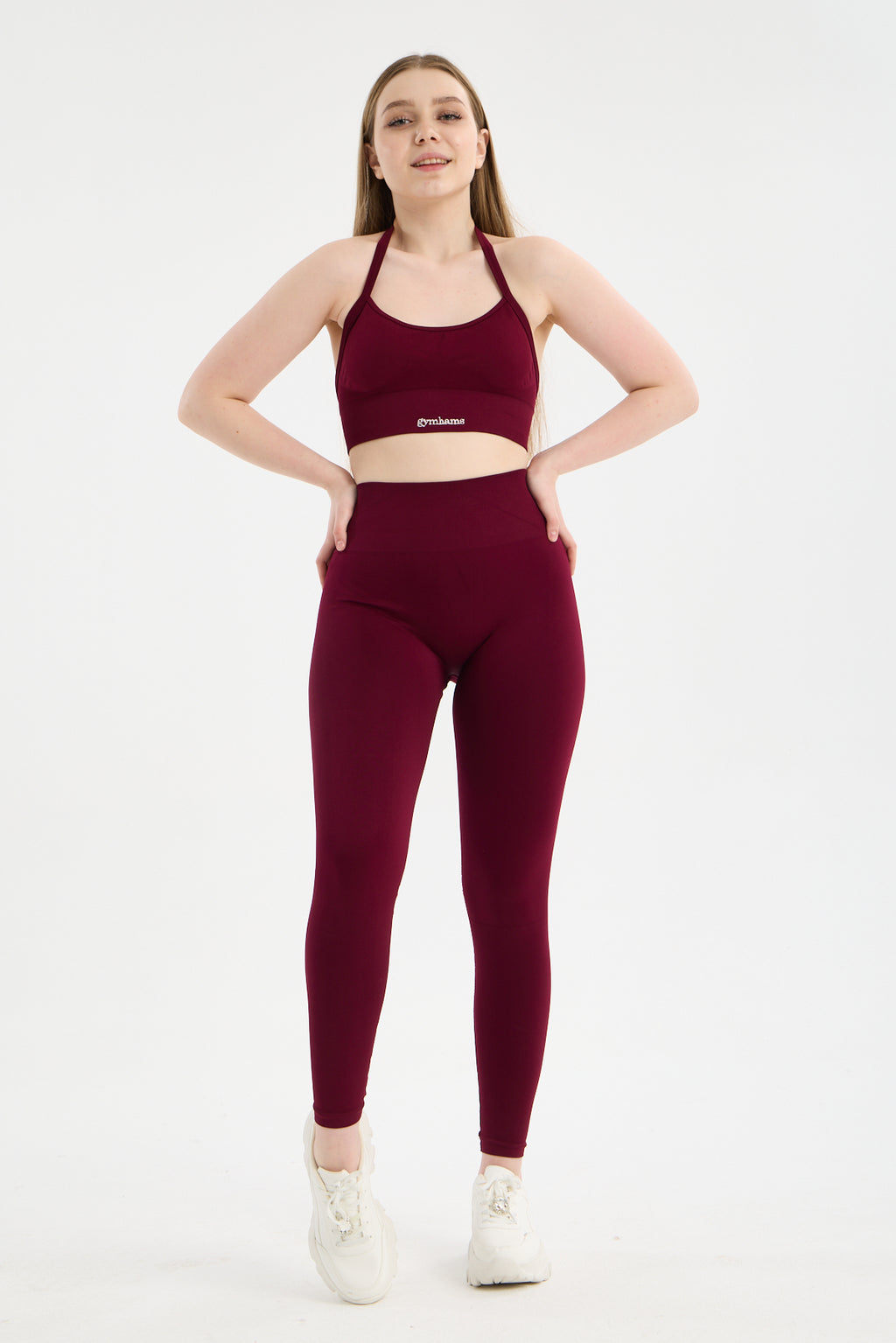 Drop Kadın 3’LÜ Seamless Spor Takım(Halter Yaka Pedli Bra - Büzgülü Push Up Tayt- Mini Şort)