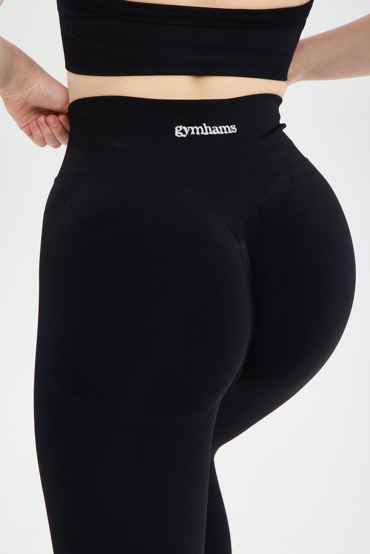 Siyah Venüs-V Shape Serisi Kalçası Büzgülü Yüksek Bel Kalça Şekillendirici Push Up Kadın Spor Tayt