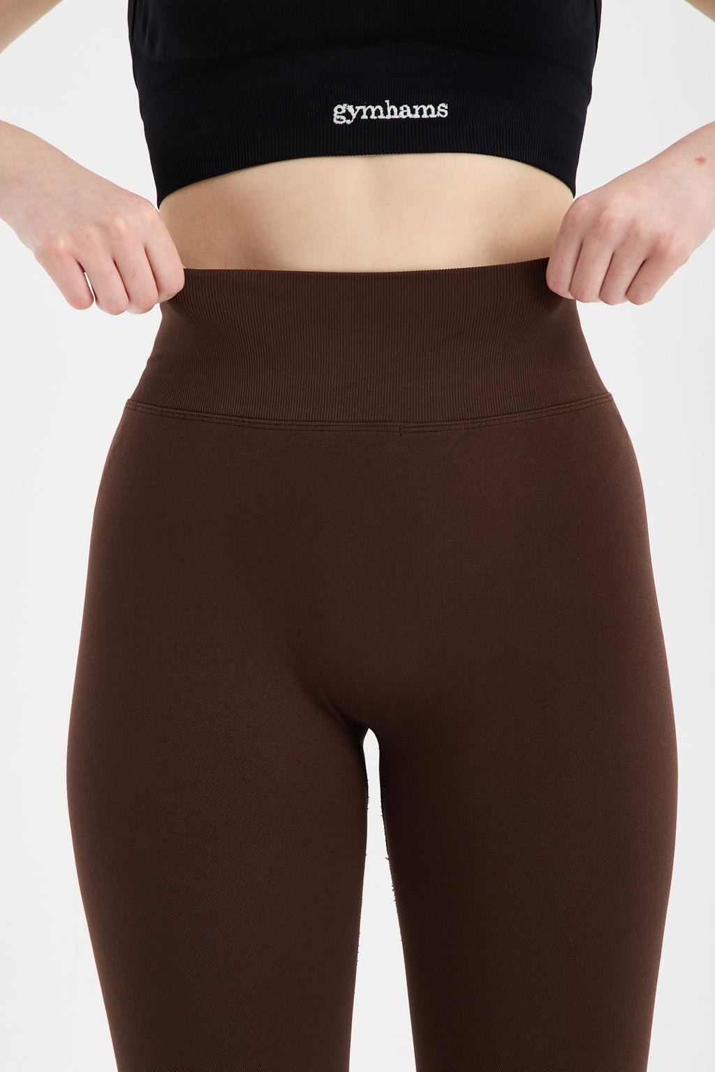 Kahve Venüs-V Shape Serisi Kalçası Büzgülü Yüksek Bel Kalça Şekillendirici Push Up Kadın Spor Tayt