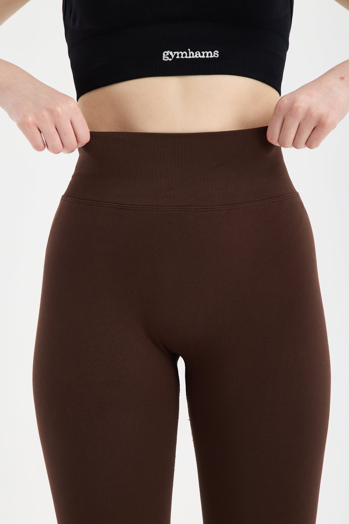 Kahve Venüs-V Shape Serisi Kalçası Büzgülü Yüksek Bel Kalça Şekillendirici Push Up Kadın Spor Tayt