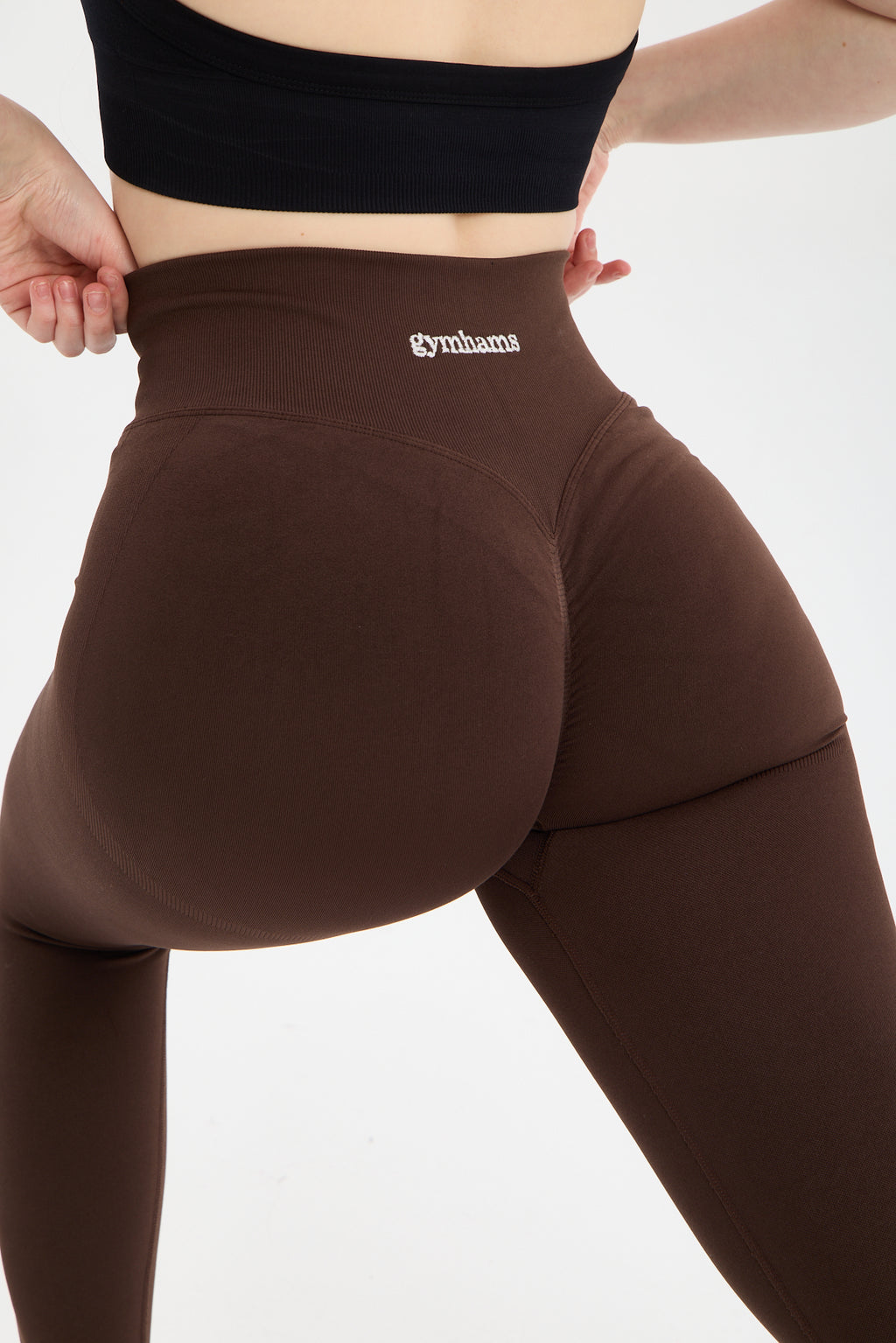 Kahve Venüs-V Shape Serisi Kalçası Büzgülü Yüksek Bel Kalça Şekillendirici Push Up Kadın Spor Tayt