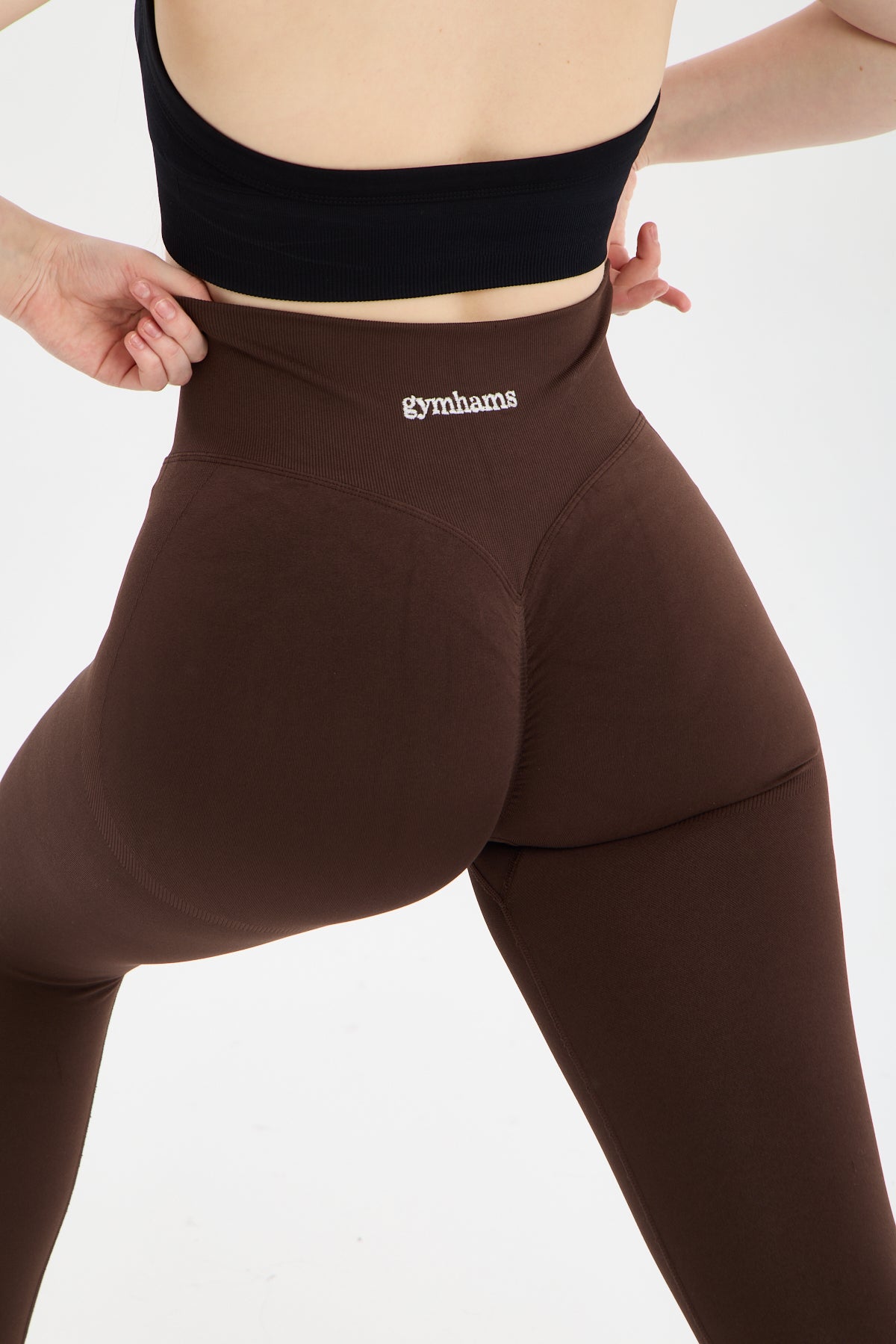 Kahve Venüs-V Shape Serisi Kalçası Büzgülü Yüksek Bel Kalça Şekillendirici Push Up Kadın Spor Tayt