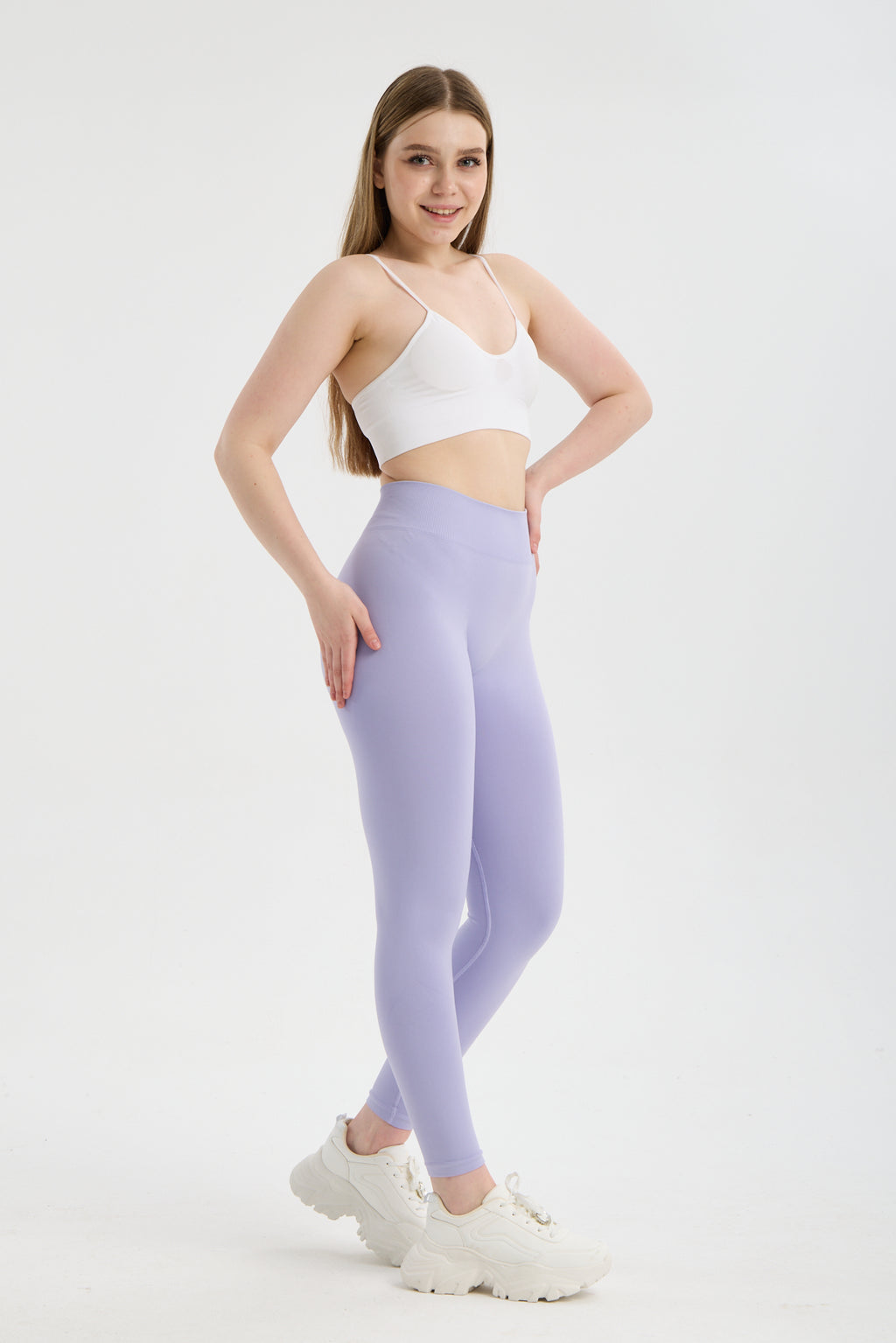 Drop Serisi Lila Kalçası Büzgülü Kalça Şekillendirici Push Up Kadın Spor Tayt