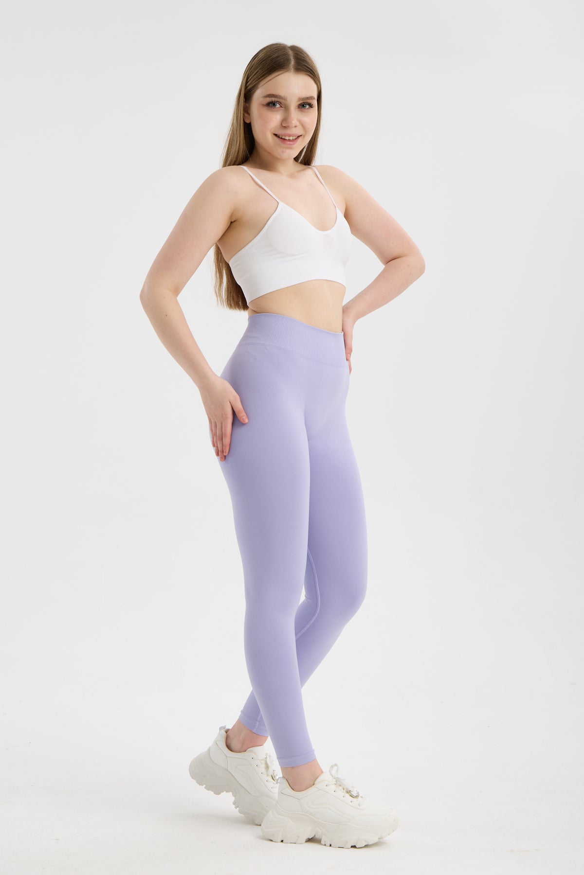 Drop Serisi Lila Kalçası Büzgülü Kalça Şekillendirici Push Up Kadın Spor Tayt