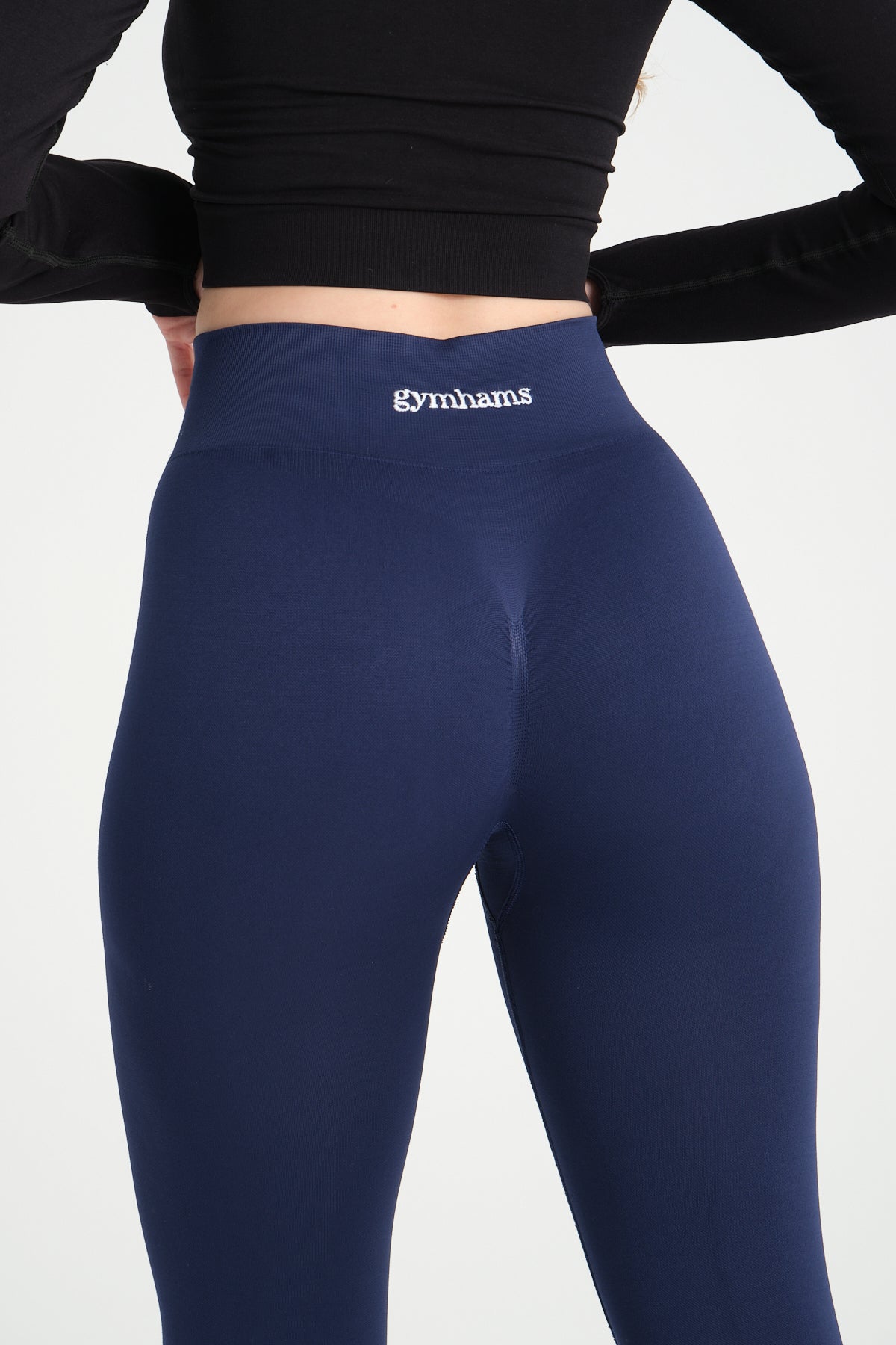 Drop Serisi Lacivert Kalçası Büzgülü Kalça Şekillendirici Push Up Kadın Spor Tayt