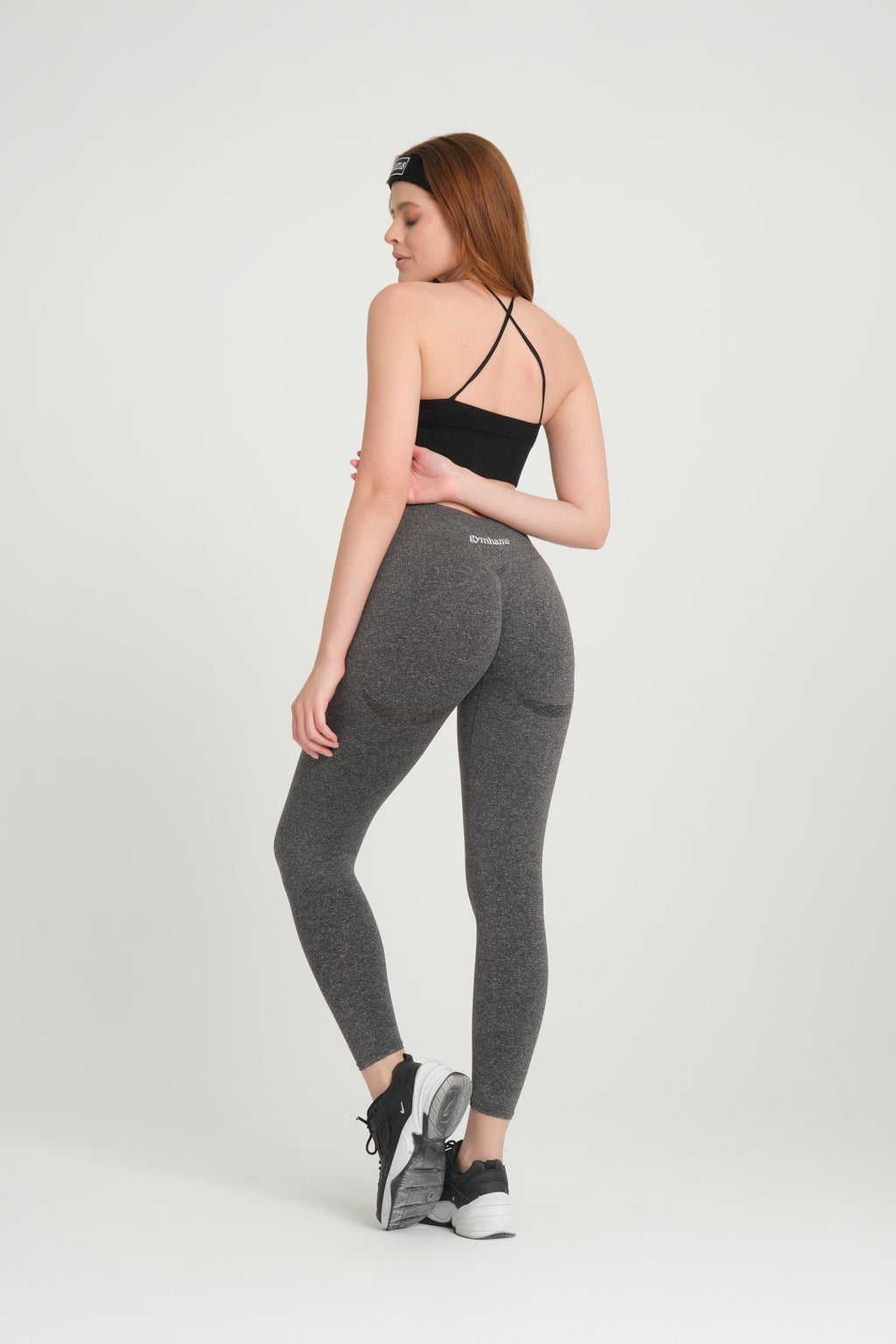 Gri Rock Kalçası Büzgülü Kalça Şekillendirici Toparlayıcı Push Up Kadın Spor Tayt