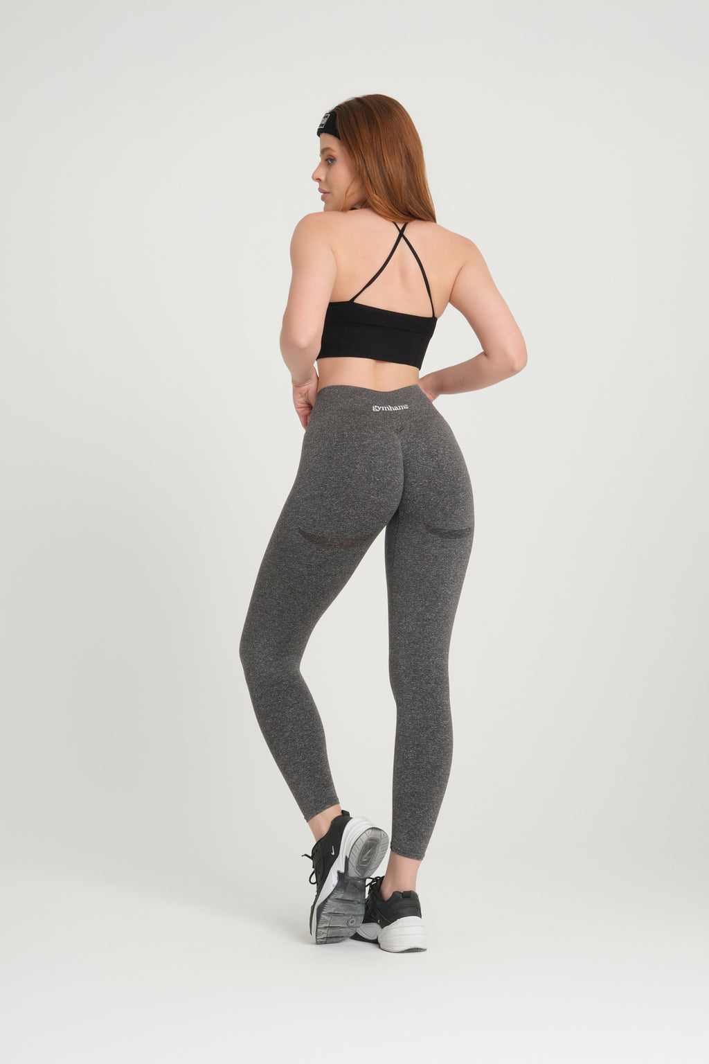 Gri Rock Kalçası Büzgülü Kalça Şekillendirici Toparlayıcı Push Up Kadın Spor Tayt