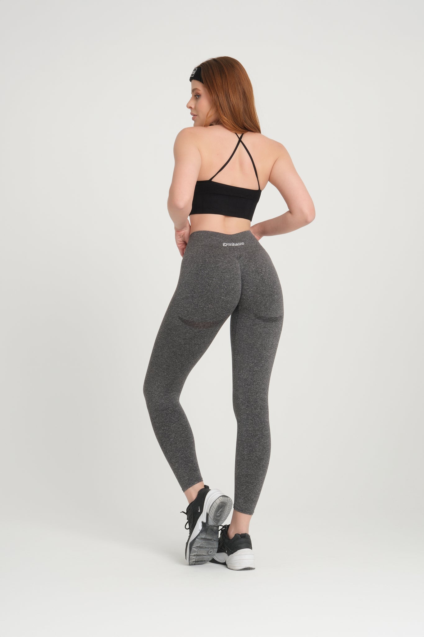 Gri Rock Kalçası Büzgülü Kalça Şekillendirici Toparlayıcı Push Up Kadın Spor Tayt