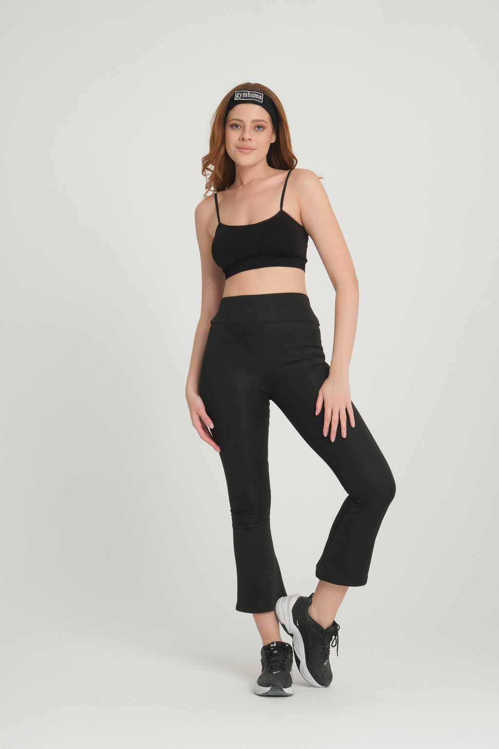 İspanyol Paça Siyah Kalçası Büzgülü Kalça Şekillendirici Toparlayıcı Push Up Kadın Spor Tayt