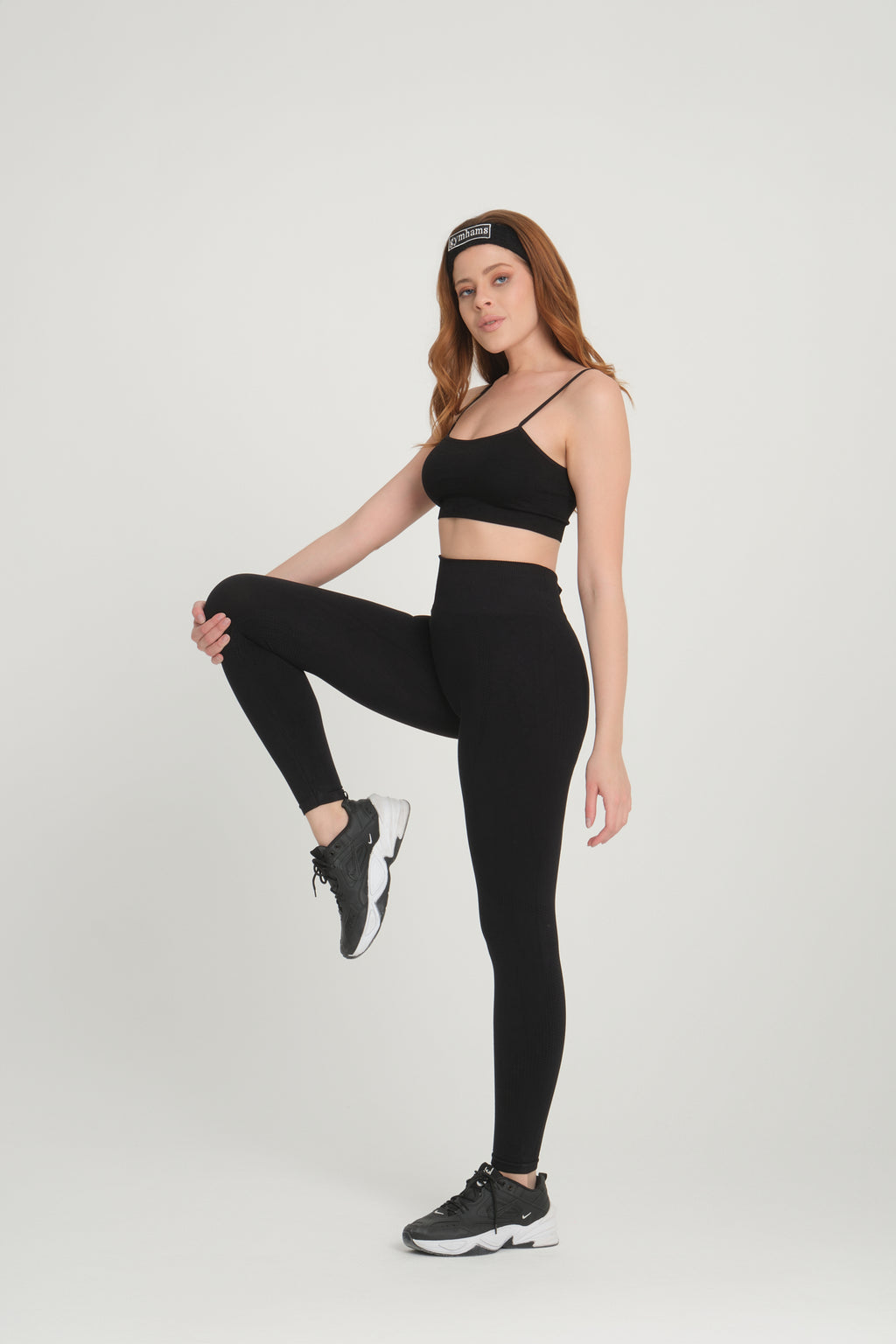 Siyah (BASKISIZ) Kalçası Büzgülü Kalça Şekillendirici Push Up Kadın Spor Tayt