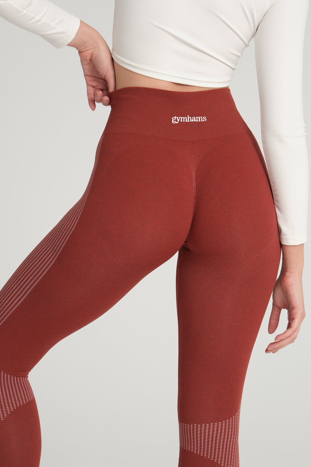 Wind Serisi Kiremit Yumuşak İnce Yapılı Büzgülü Push Up Yüksek Bel Kadın Spor Tayt