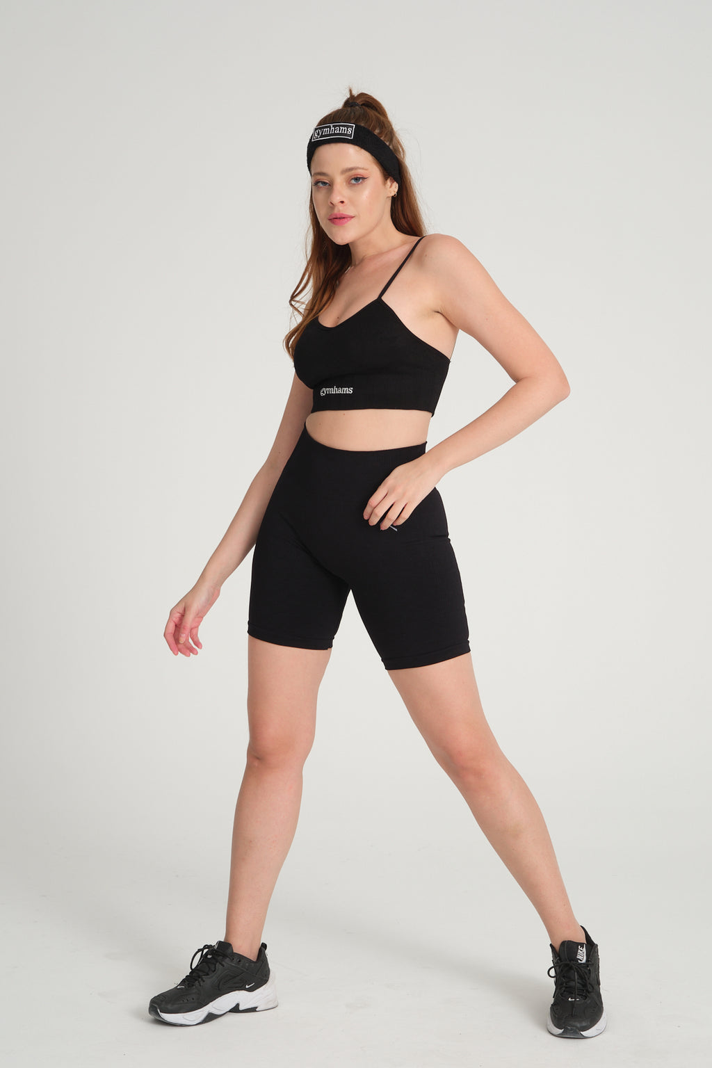 Siyah Biker Boy BÜZGÜSÜZ Toparlayıcı Spor Fitness Yoga Kadın Şort